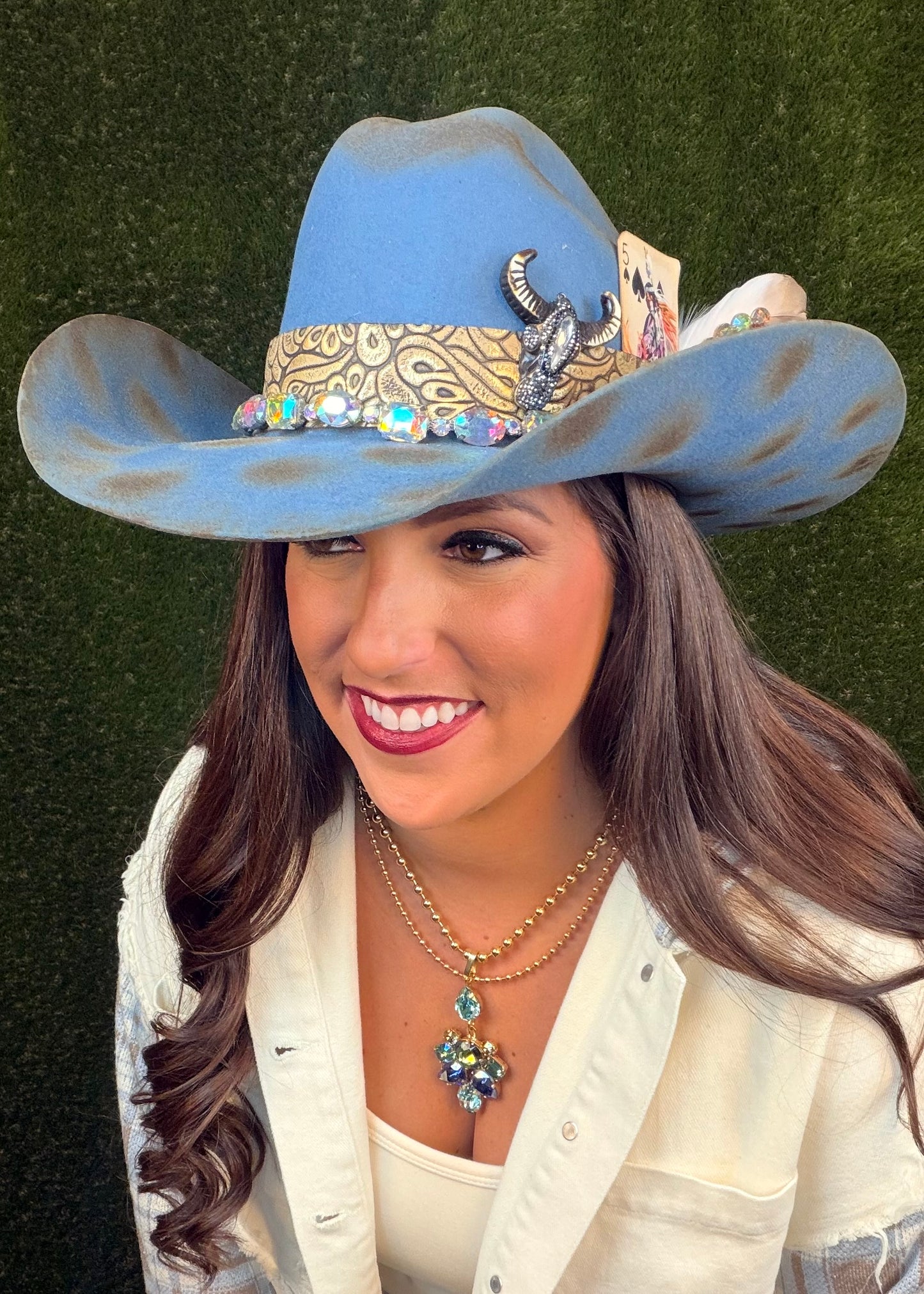 Rain Dance Slate Blue Cowboy Hat - Size Medium
