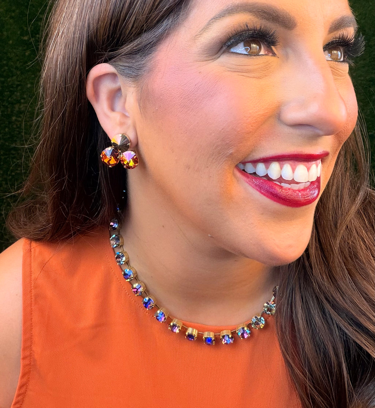 Reya Earrings in Antique Gold - Topaz