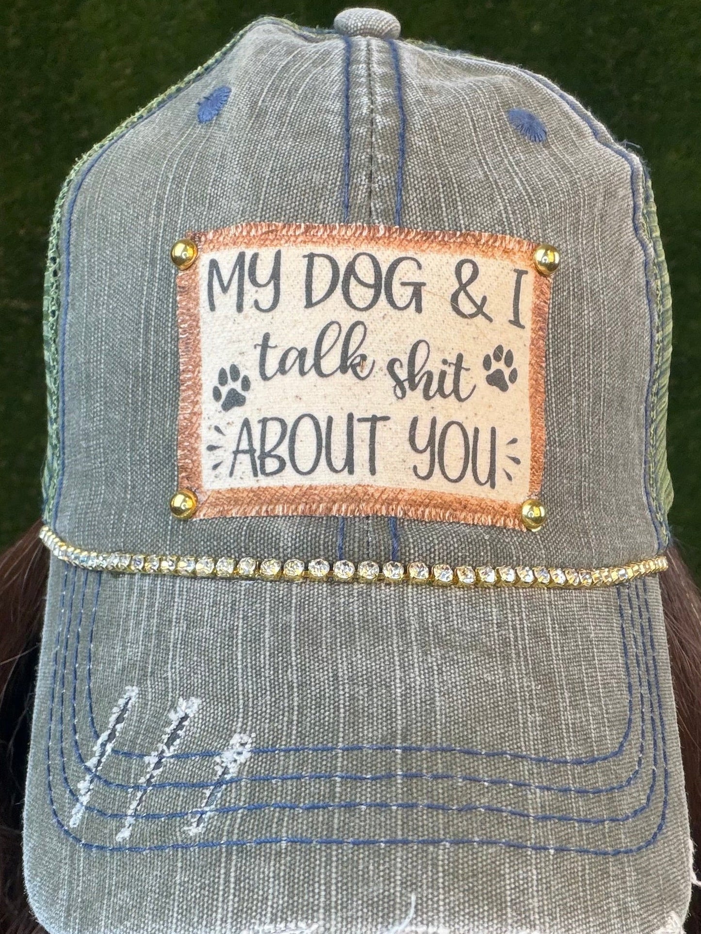 My Dog and I Talk Baseball Cap - Green