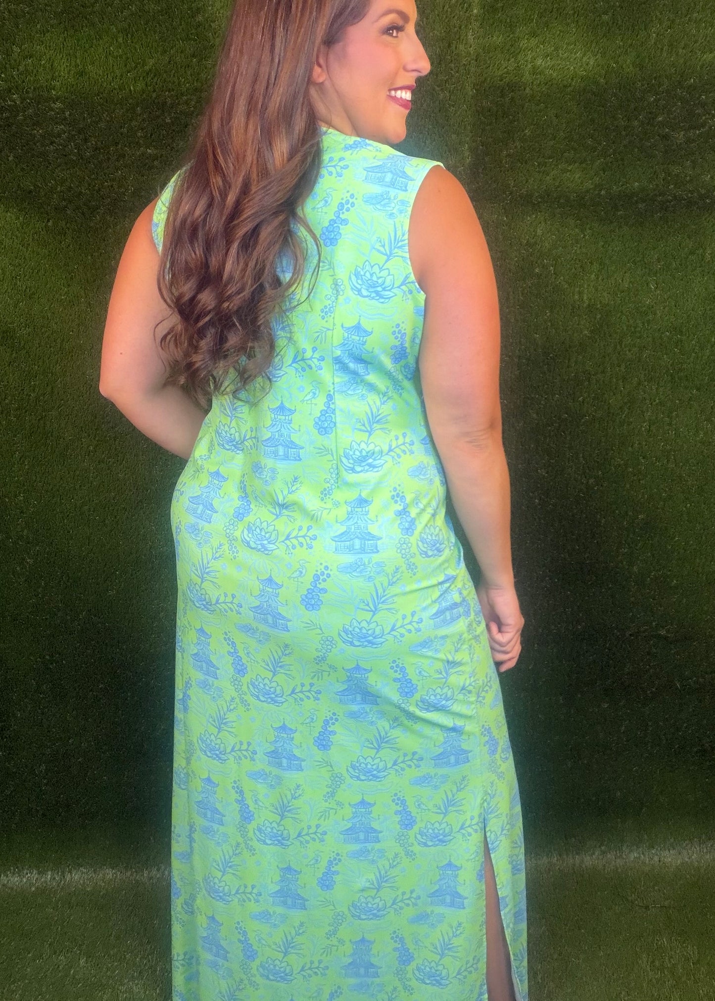 On The Road To Mandalay Maxi Dress - Green/Blue