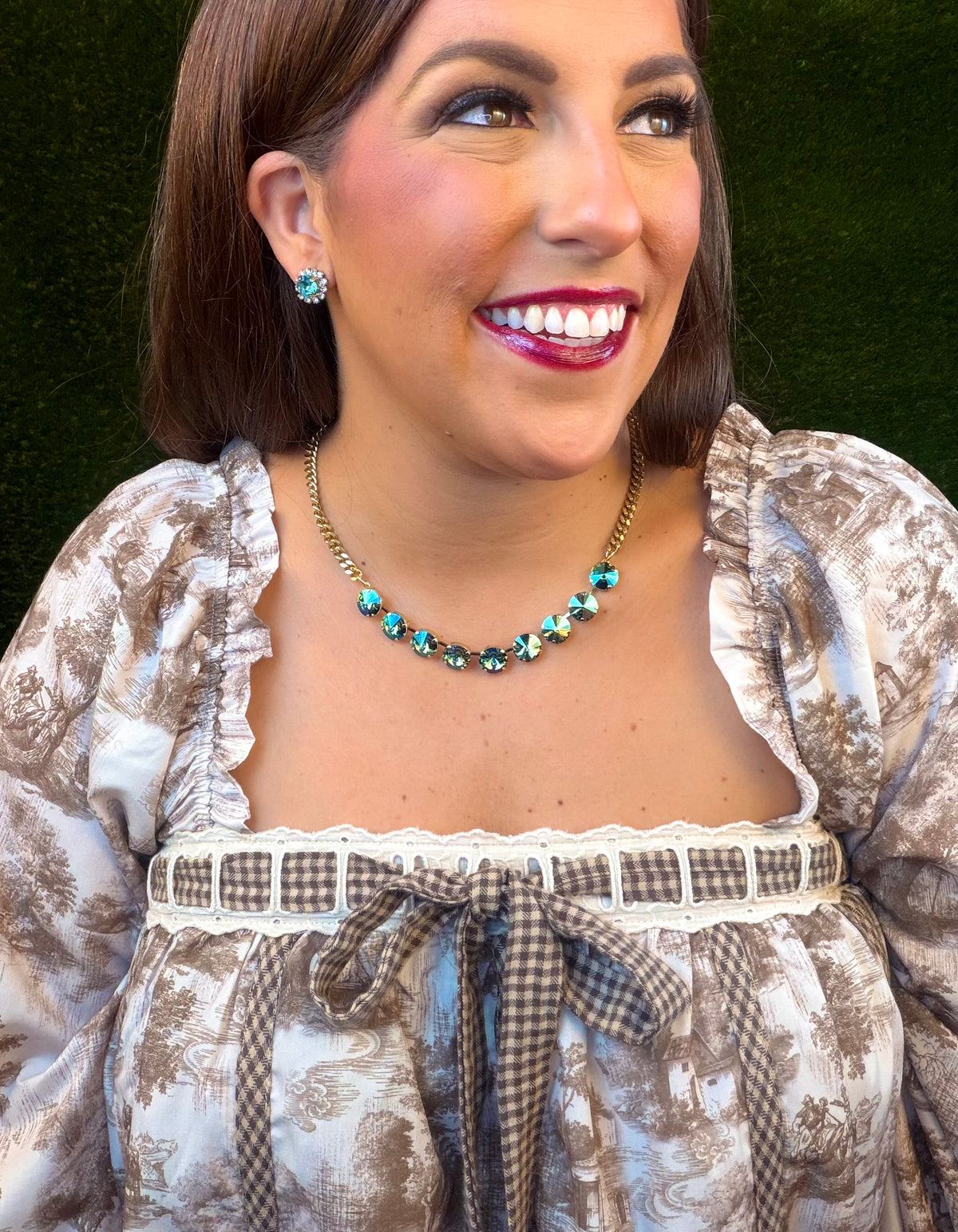 Mini Sofia Necklace - Aqua Verde