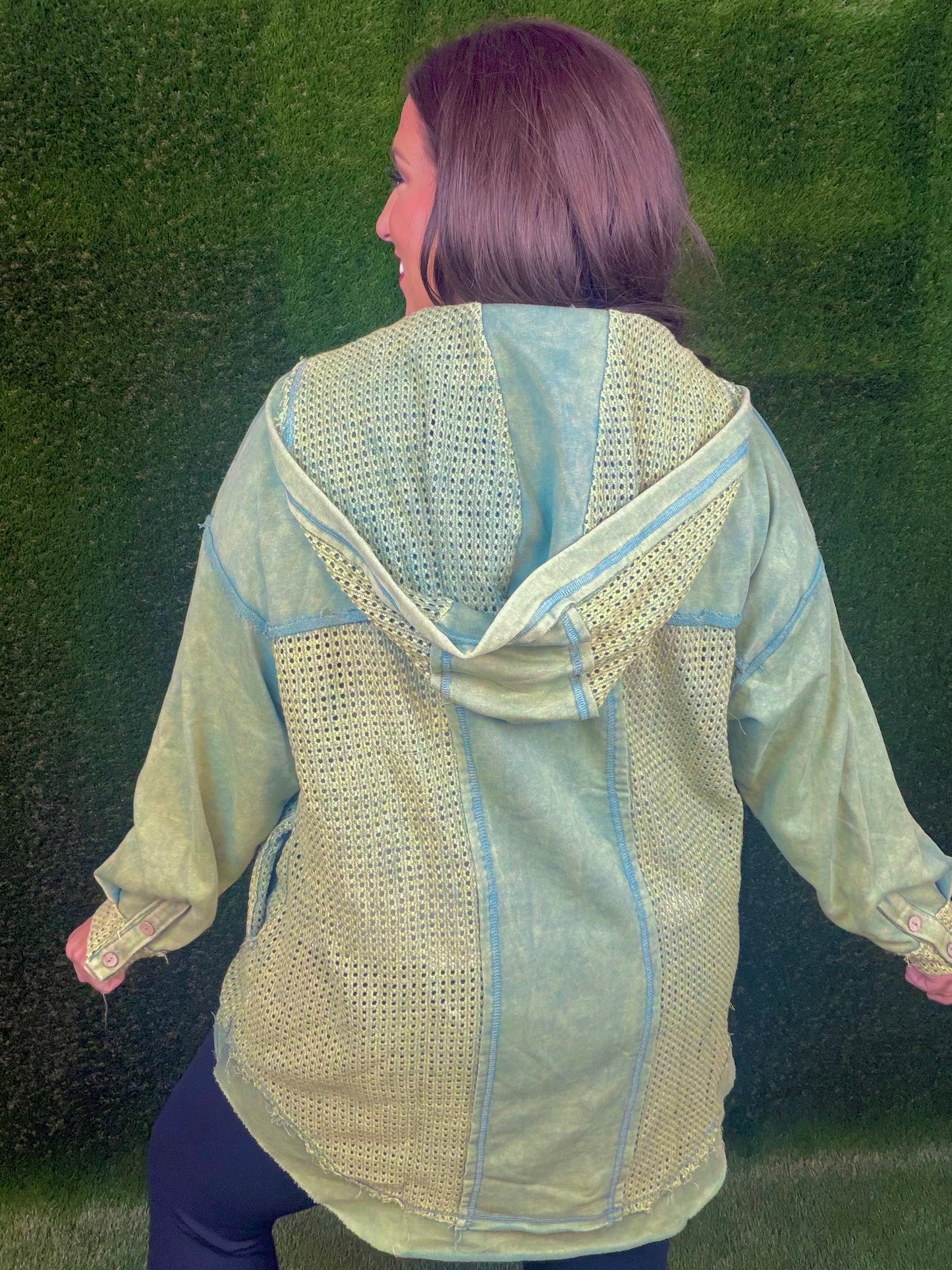 Sage Element Washed Hoodie Jacket