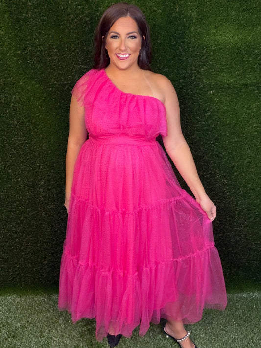 Life's A Party Midi Dress - Hot Pink