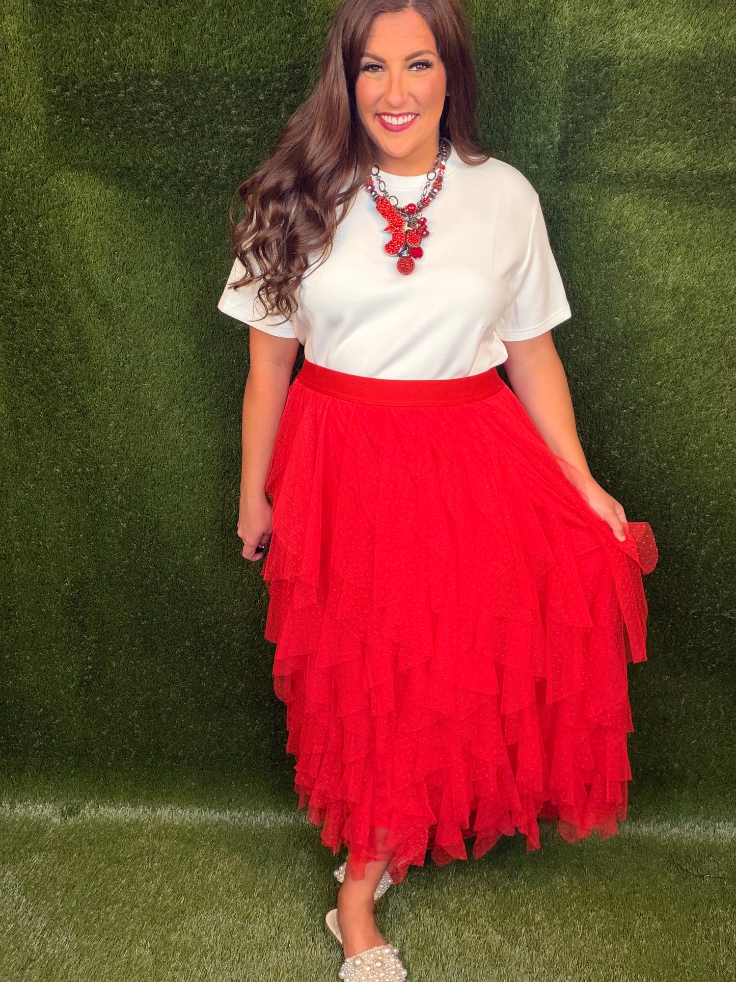 The Home Team Tulle Skirt - Red