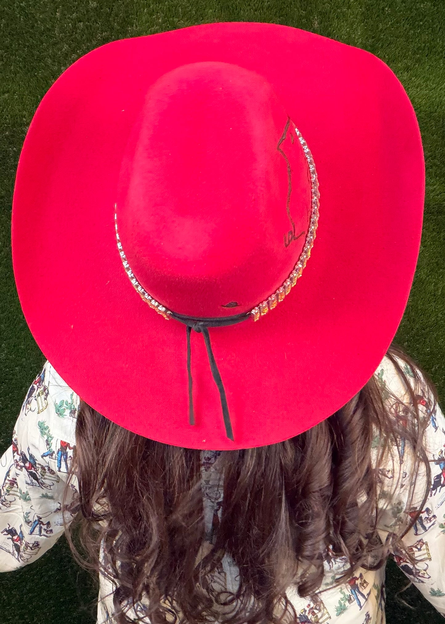 Gettin' Piggy Cowboy Hat - Red - Size Large