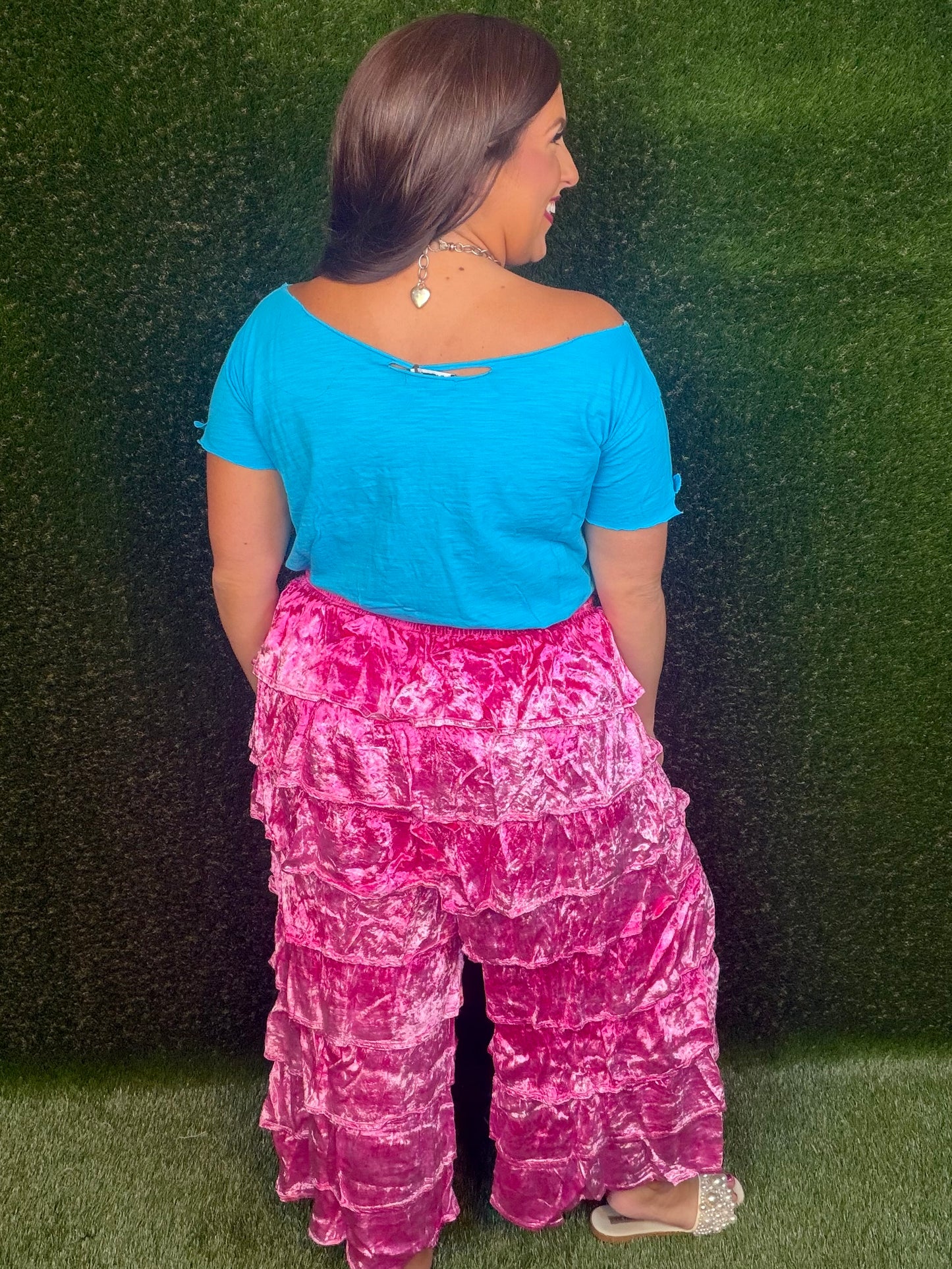 Velvet Crush Ruffle Pants