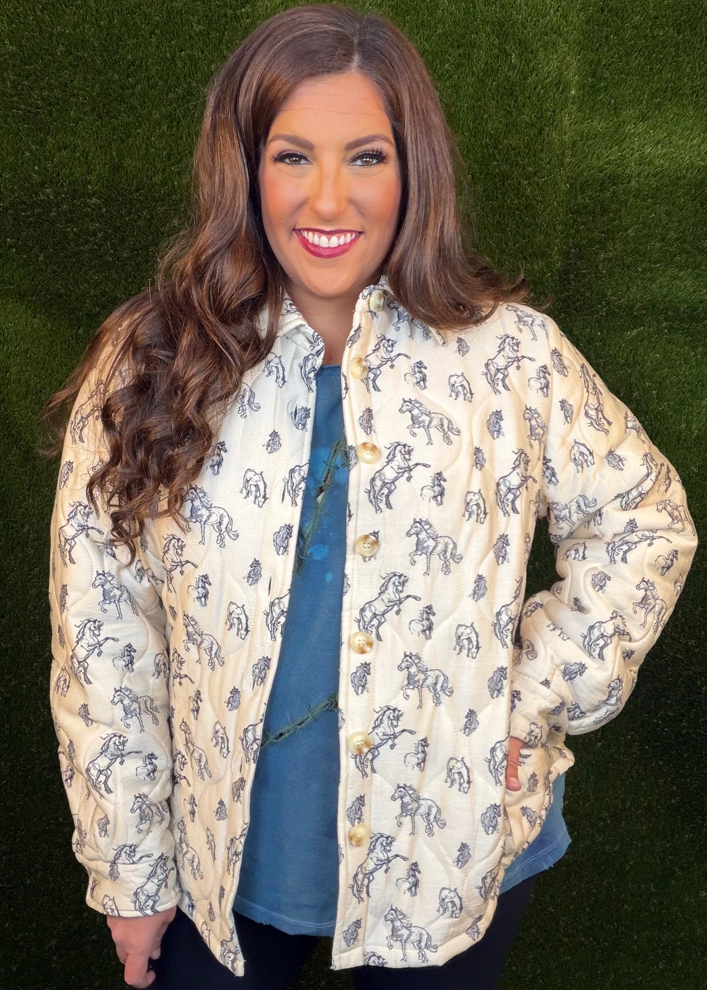 Run Like The Wind Quilted Horse Jacket