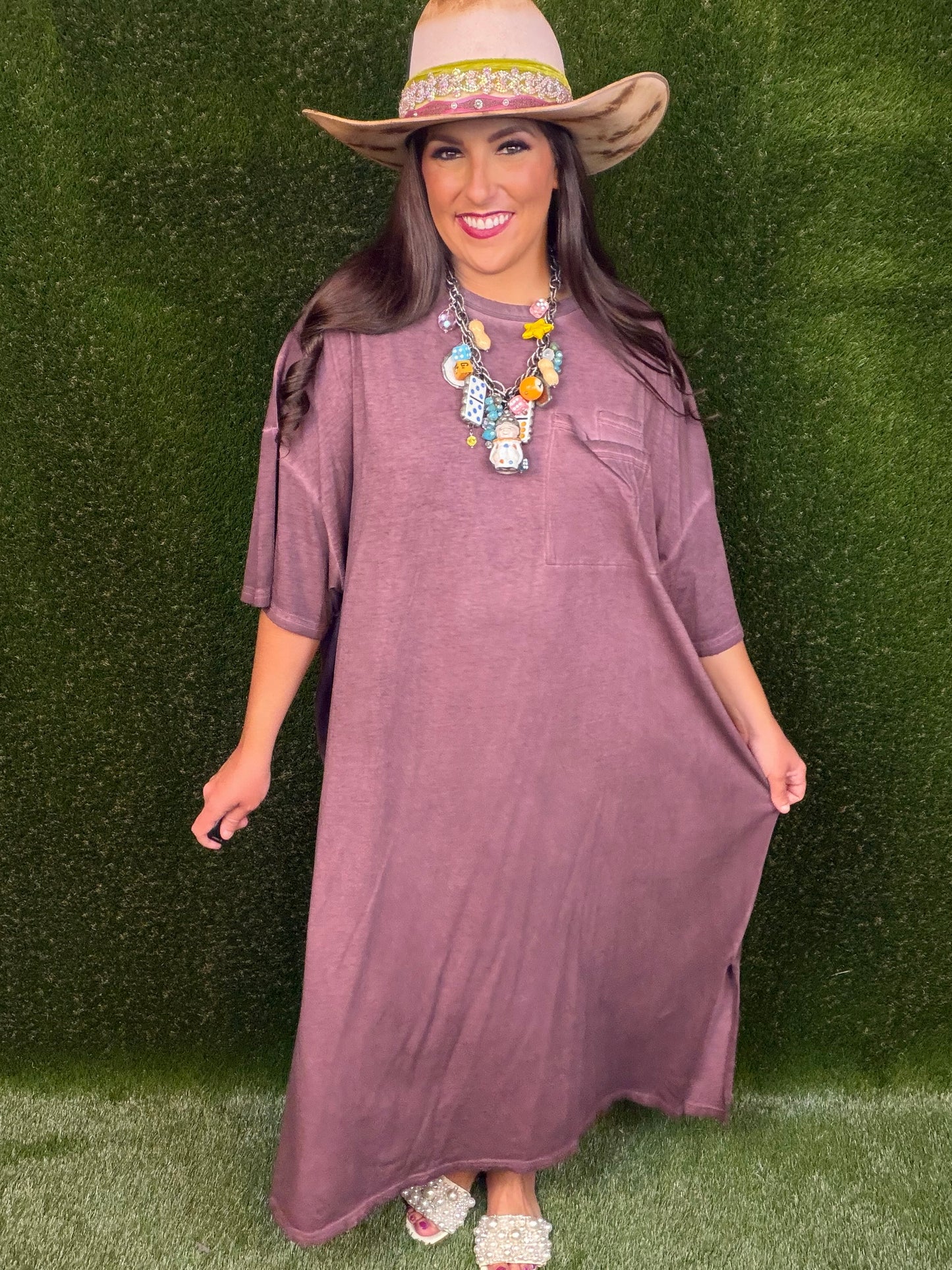 Cute Comfort Dress - Plum Purple