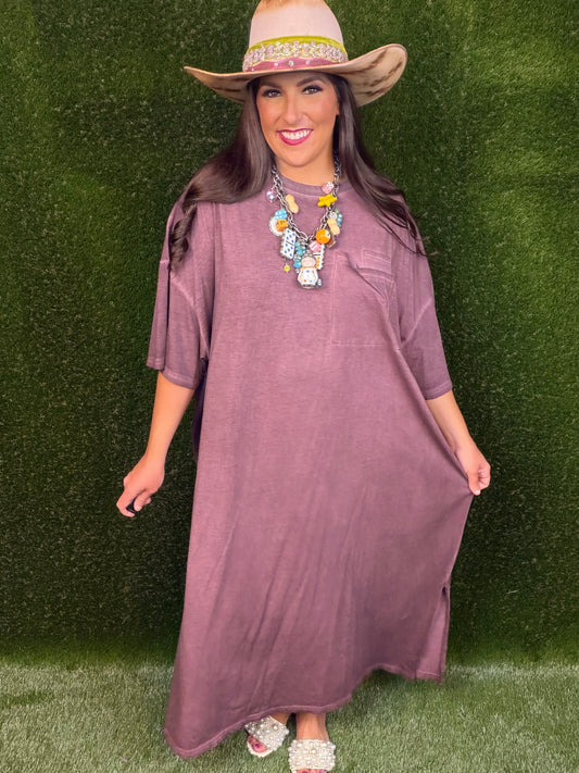 Cute Comfort Dress - Plum Purple