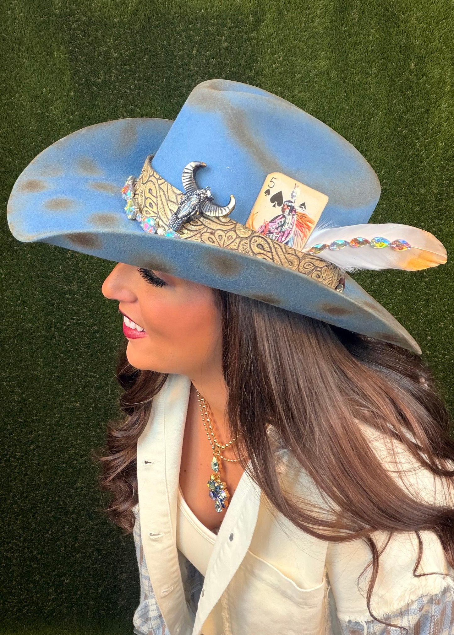 Rain Dance Slate Blue Cowboy Hat - Size Medium