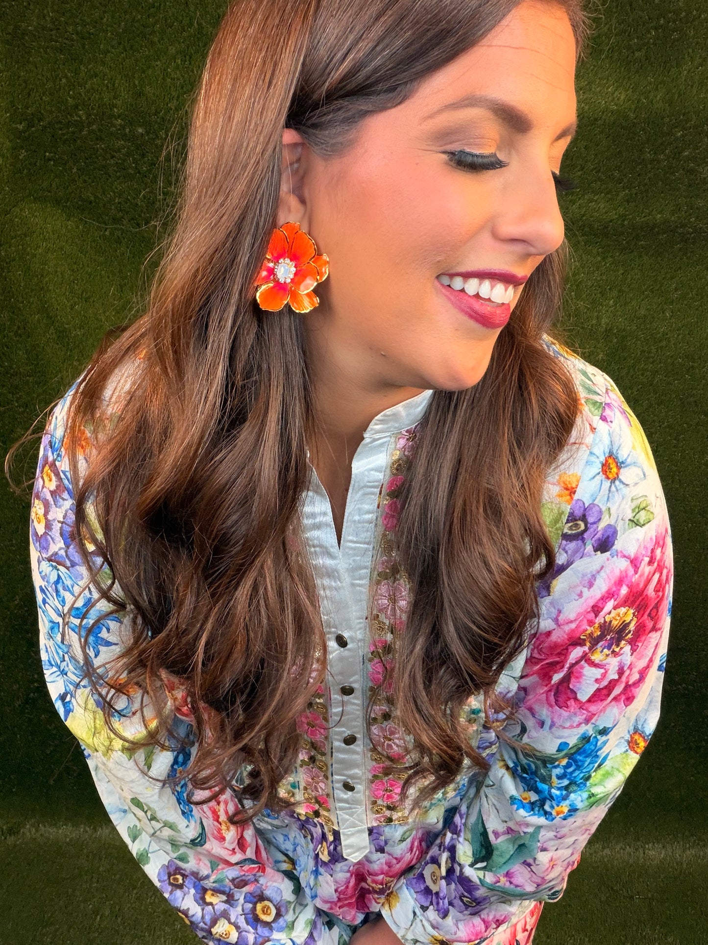 Sunny Day Stud Earrings - Neon Orange