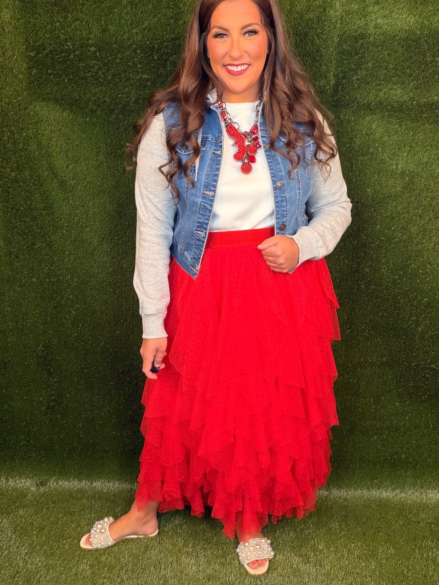 The Home Team Tulle Skirt - Red