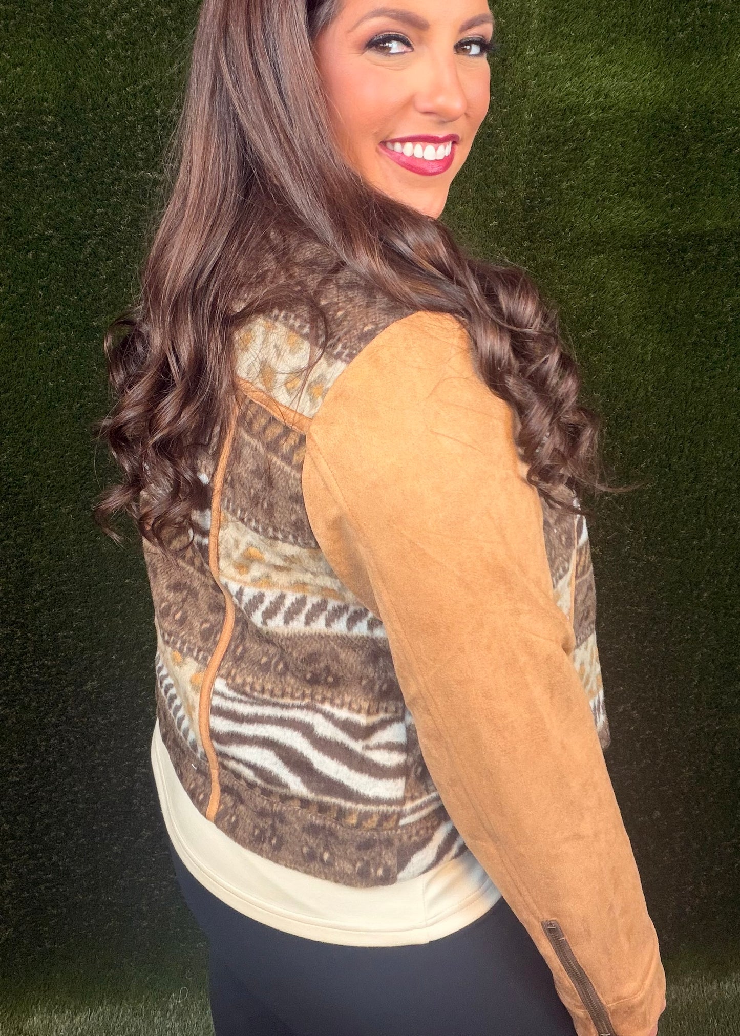 Serengeti Suede Moto Jacket - Brown