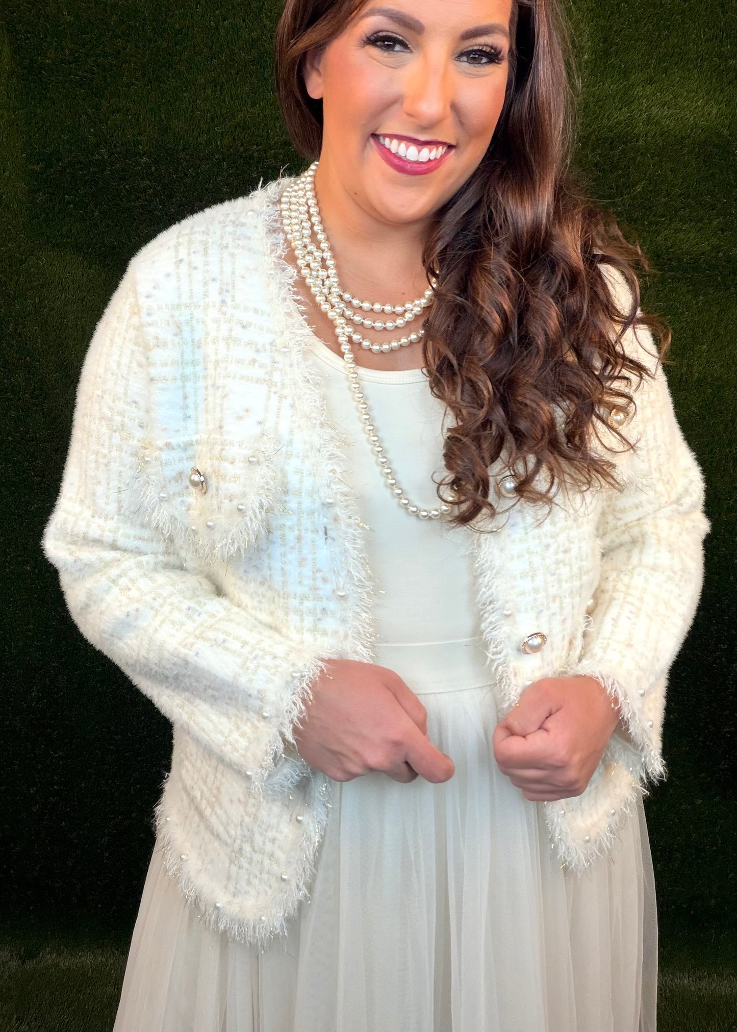 The Princess Diaries Soft Plaid Jacket - Ivory