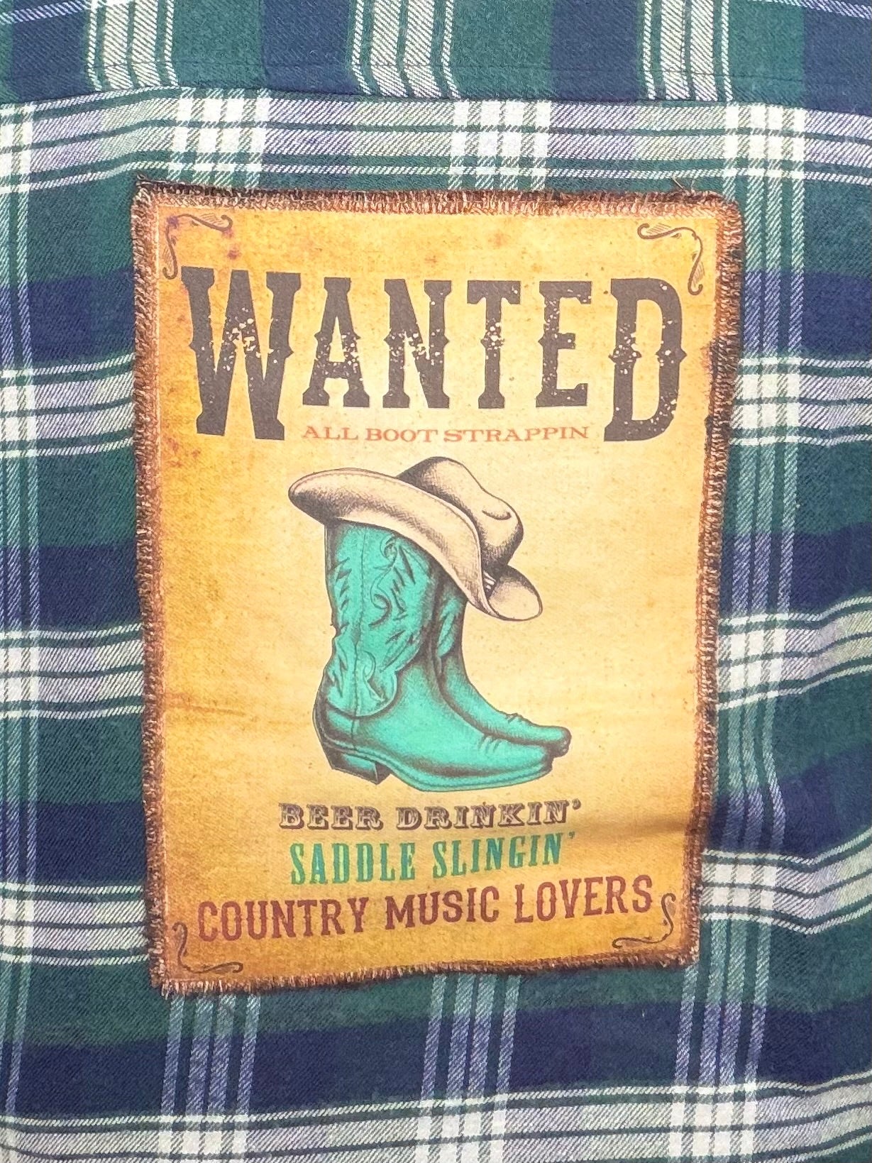 Wanted Flannel - Navy/Green Combo