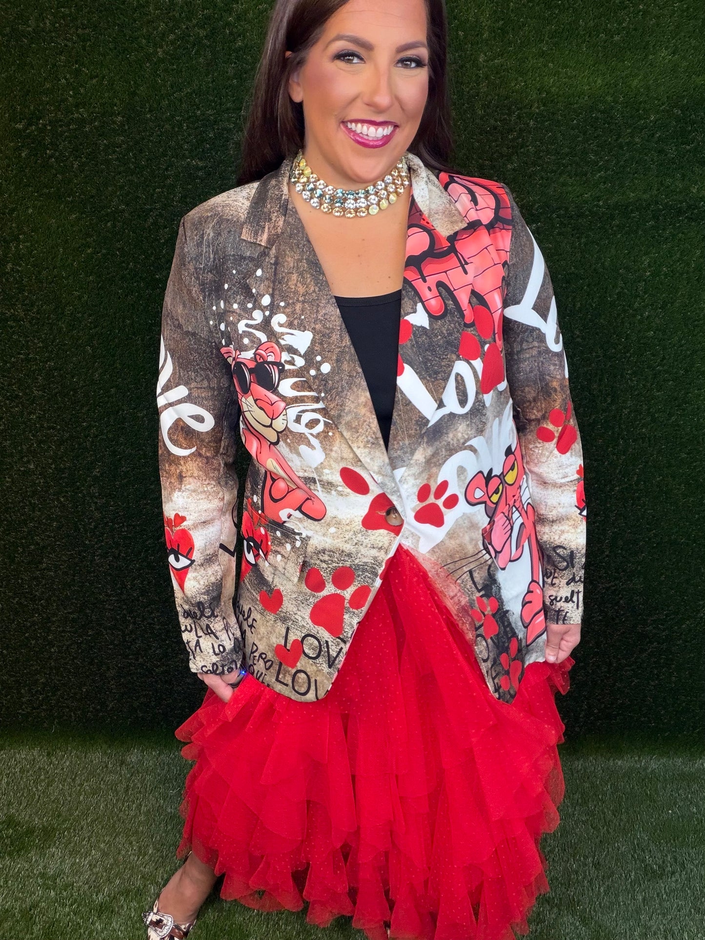 Sophisticated Wit Panther Blazer