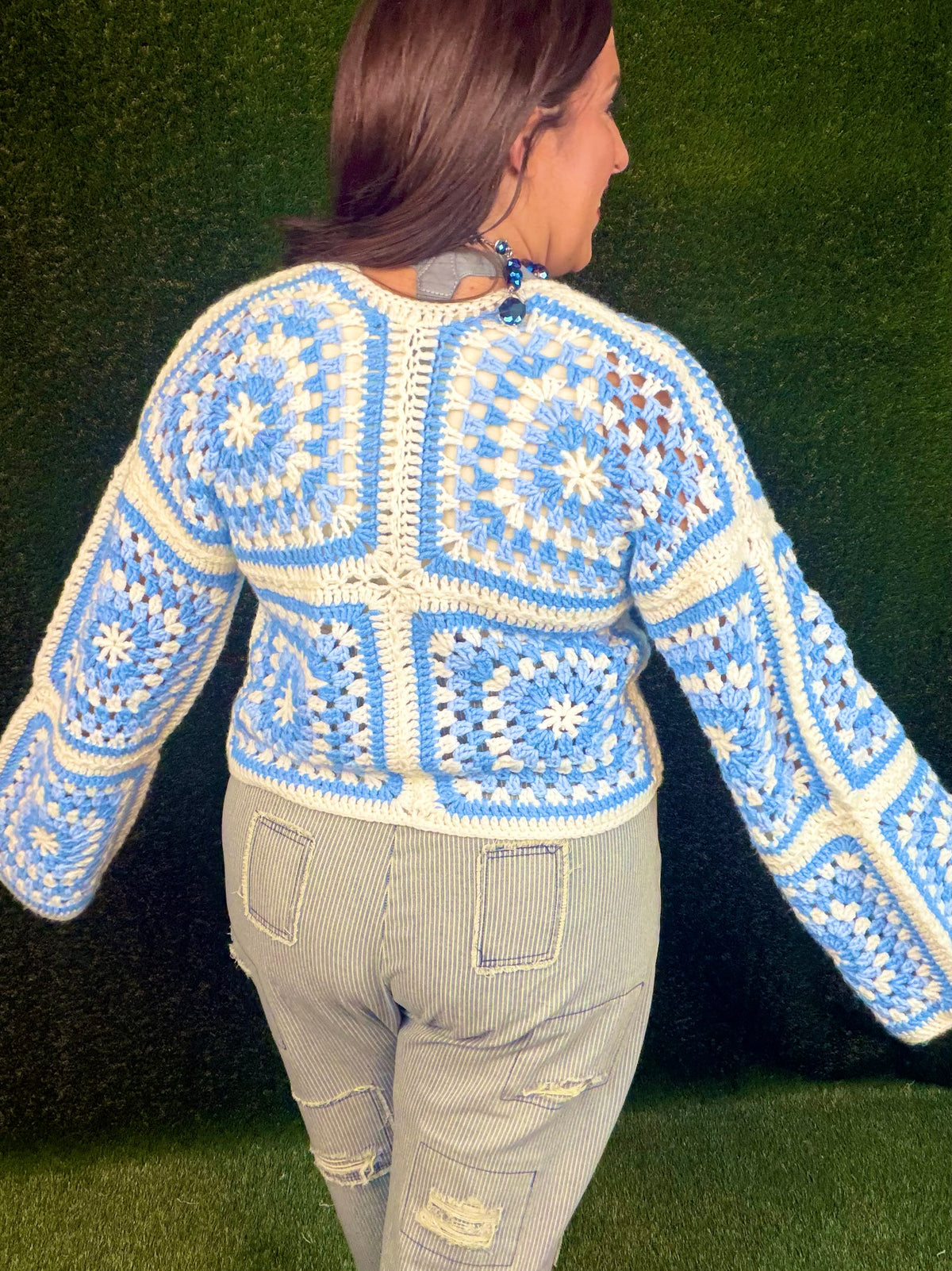 Granny Squares Cardigan - Blue