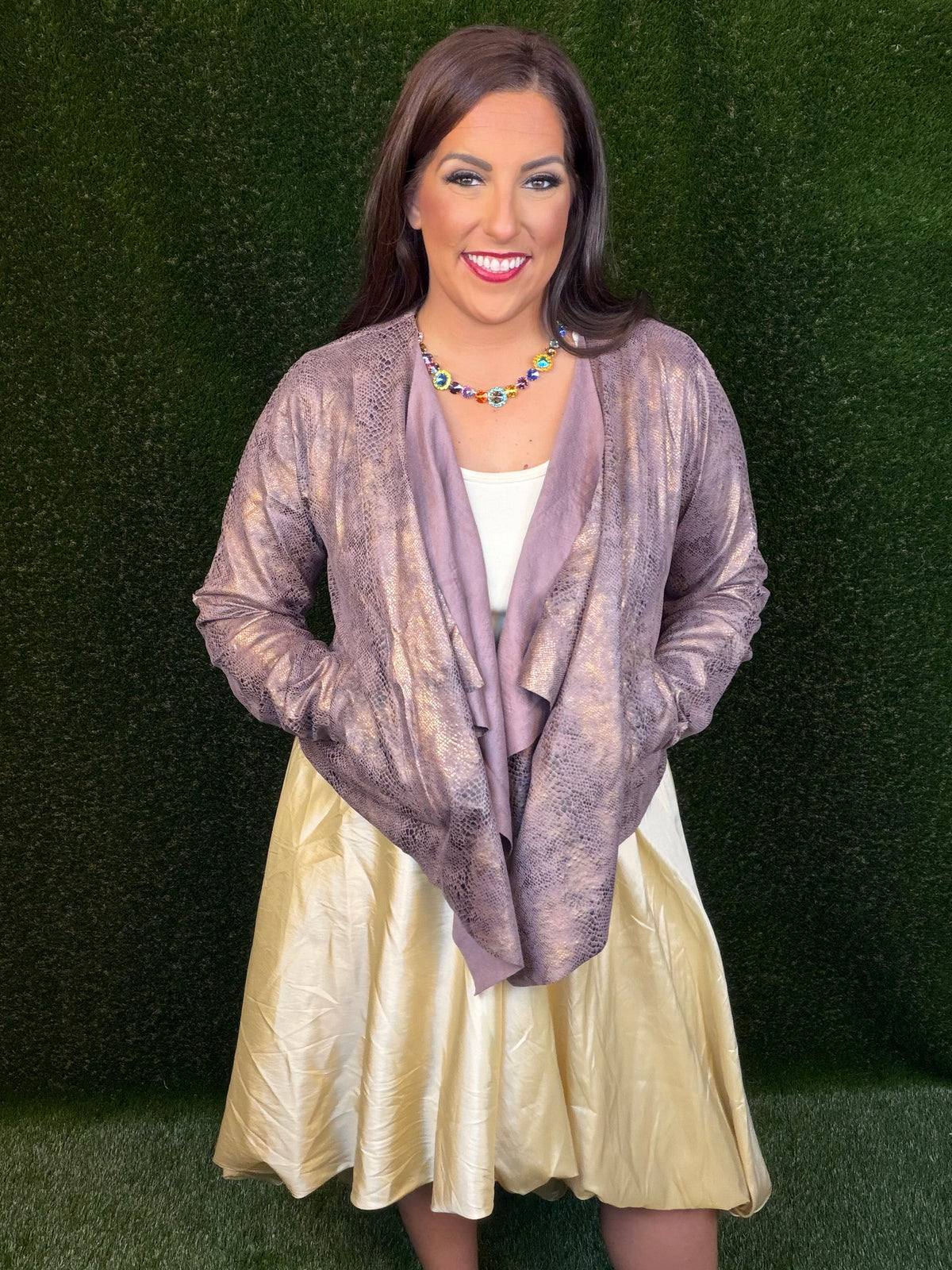 Slithering In Style Suede Jacket - Plum
