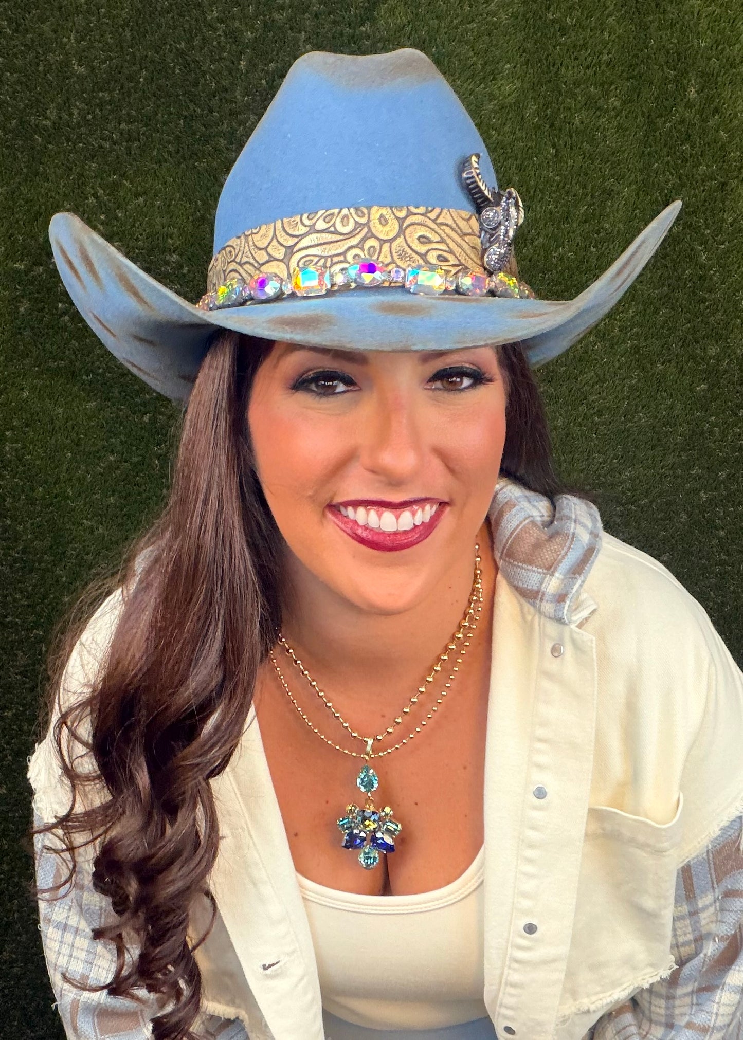 Rain Dance Slate Blue Cowboy Hat - Size Medium