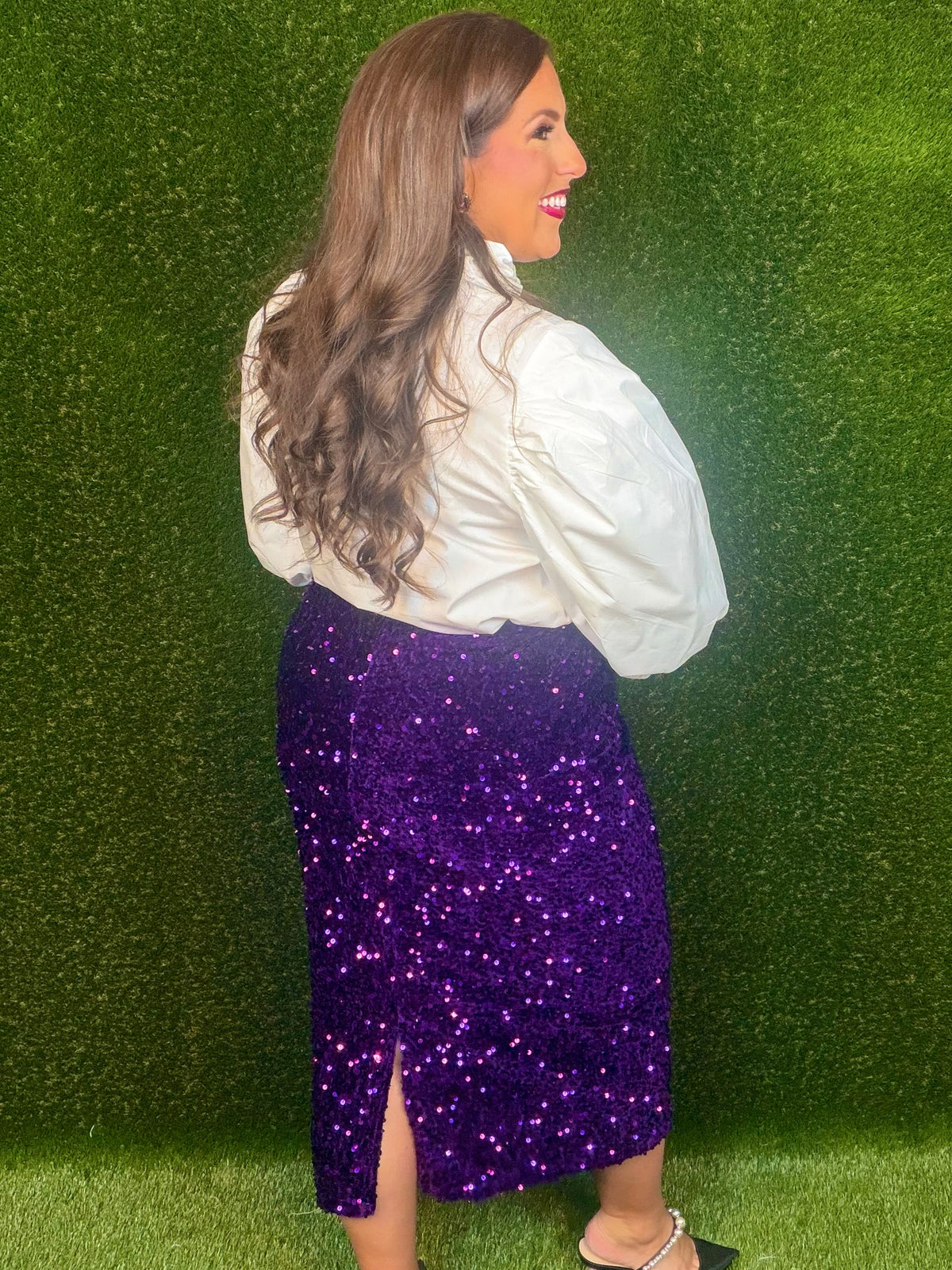 Crown Jewel Pencil Skirt - Purple