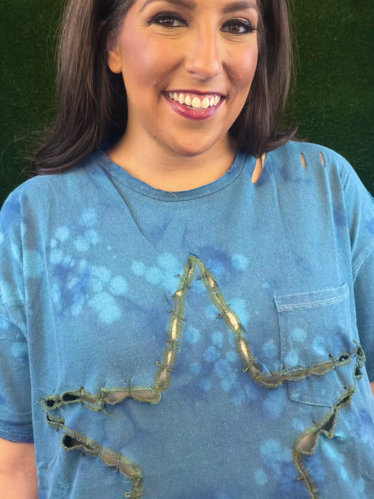 Out of Touch Tee - Dark Teal Star