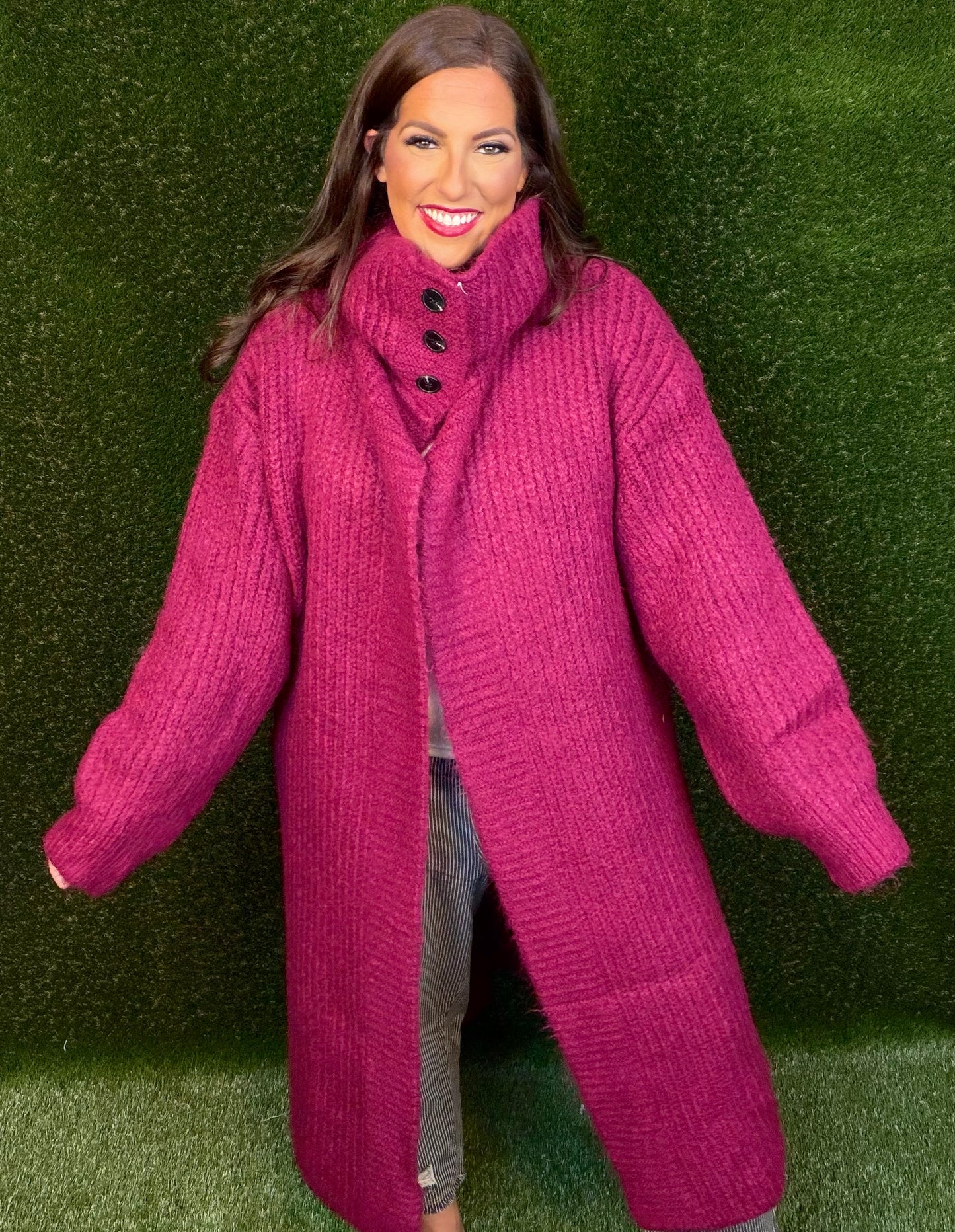 Keeping It Cozy Sweater - Raspberry