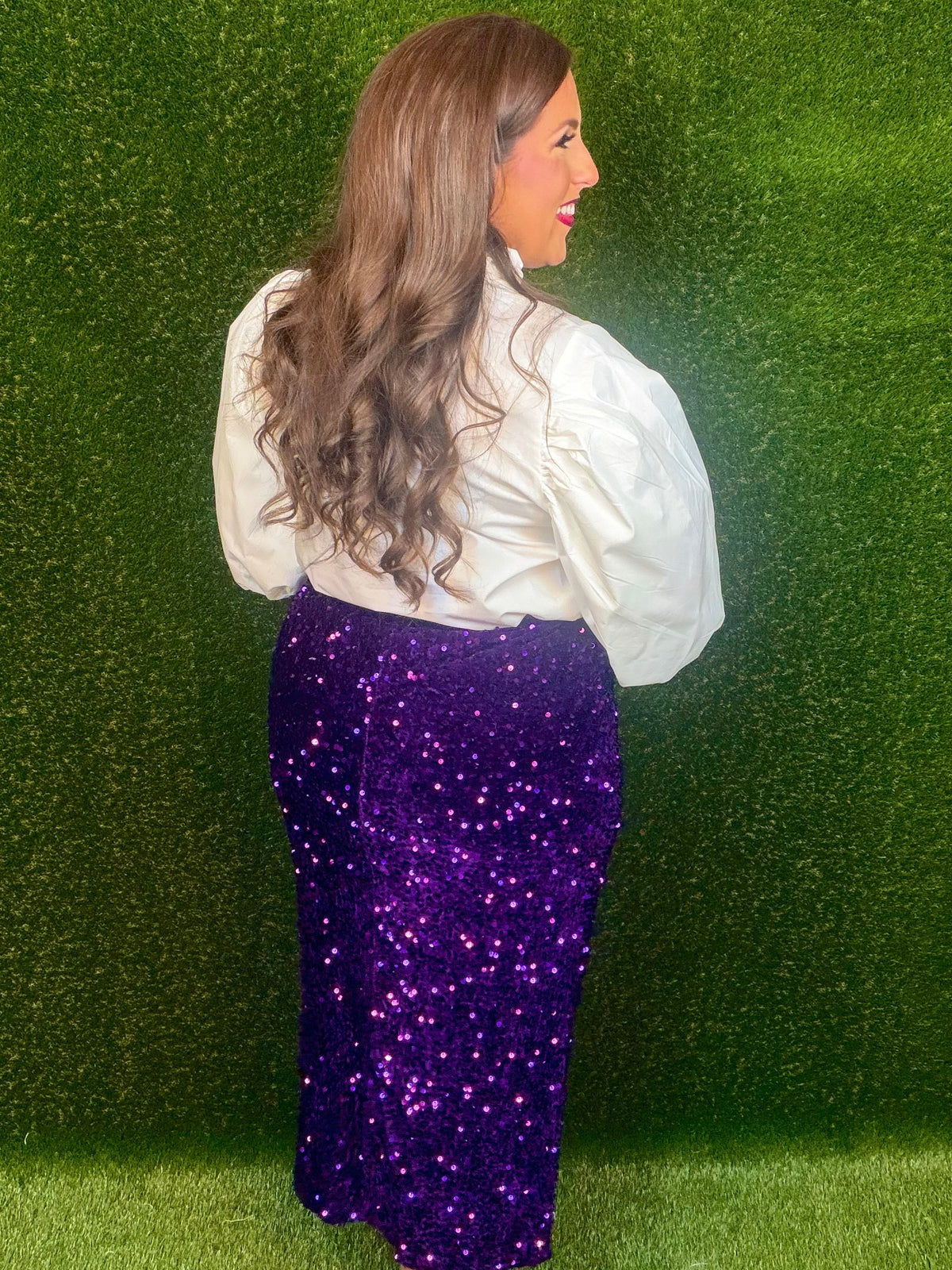 Crown Jewel Pencil Skirt - Purple