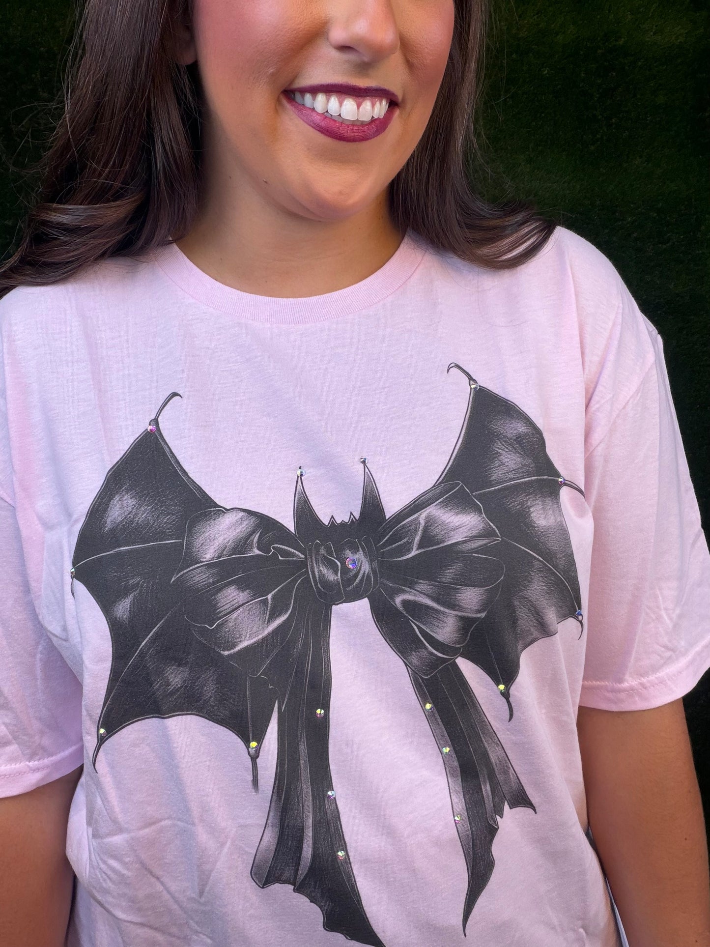 Bat Bow T-Shirt - Pink