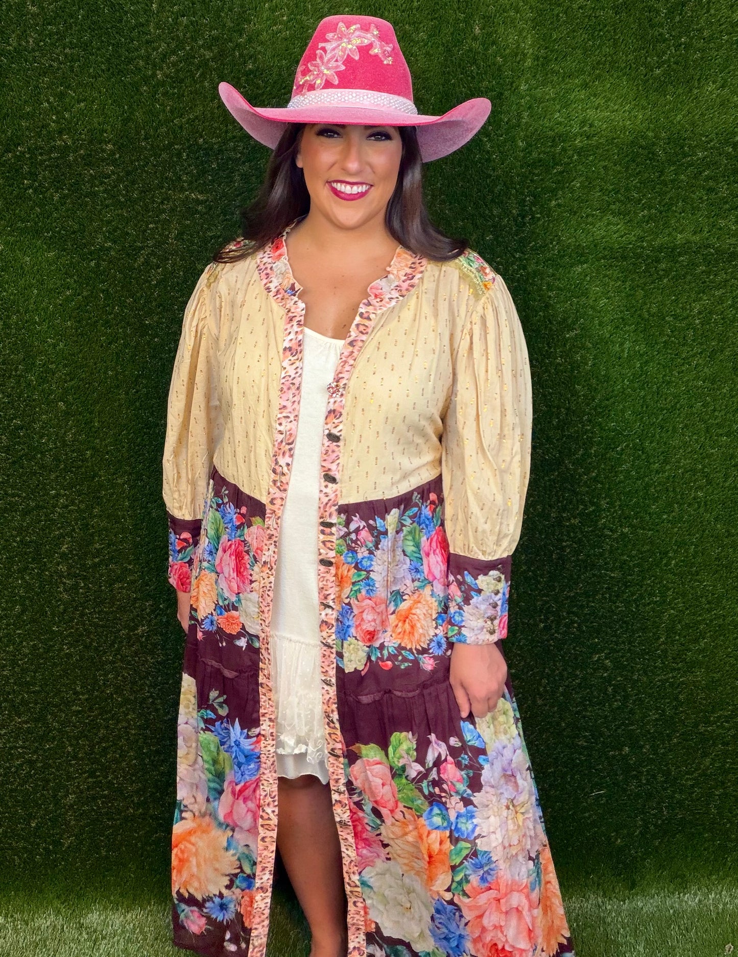 Floral Dreams Maxi Dress/Kimono - Wine