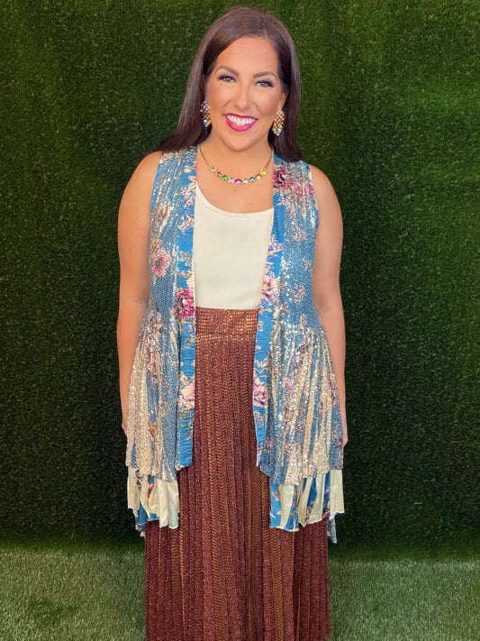 Dripping In Gold Duster - Teal