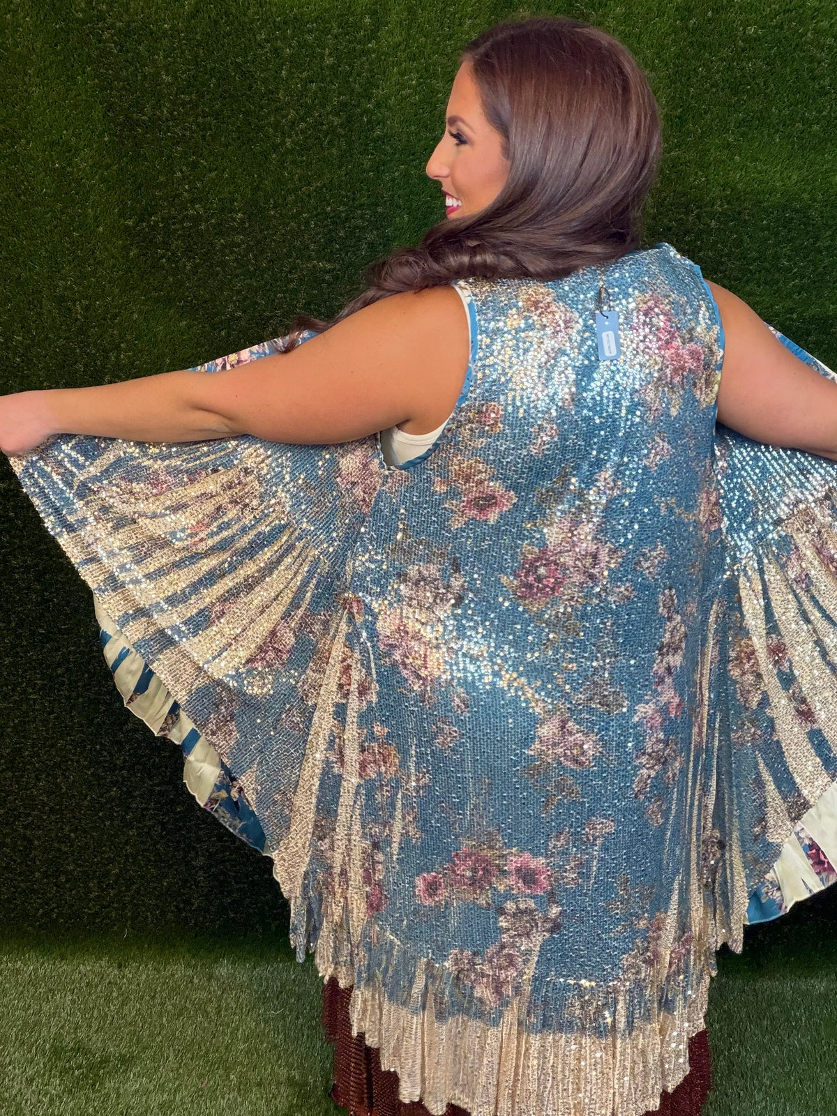 Dripping In Gold Duster - Teal