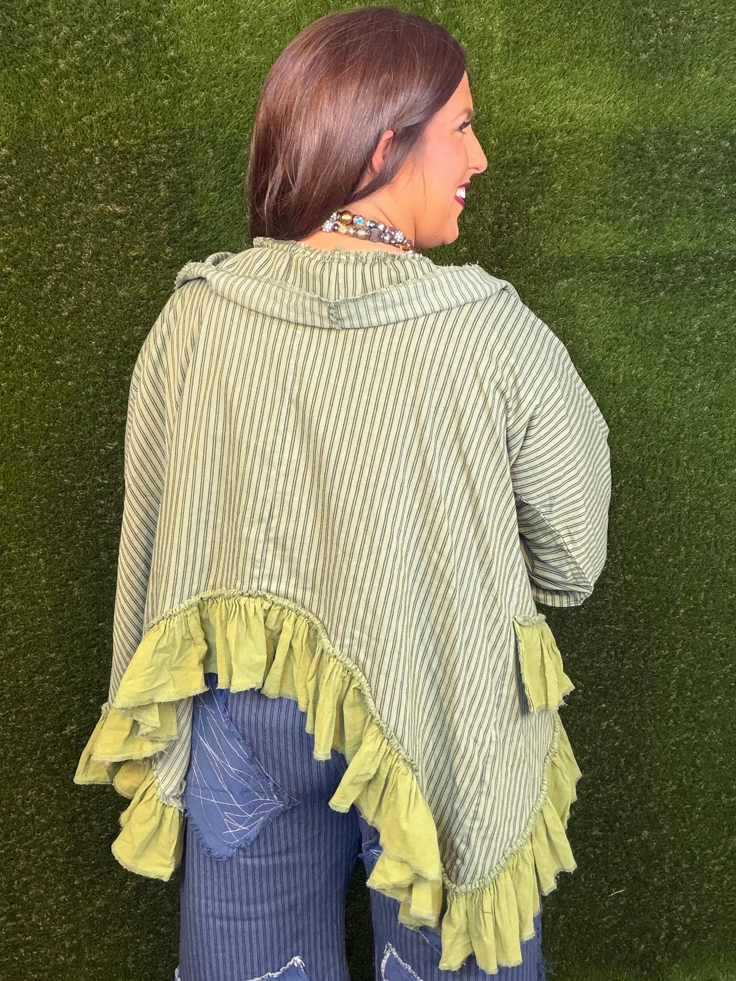 Stripe It Up Cardigan - Green