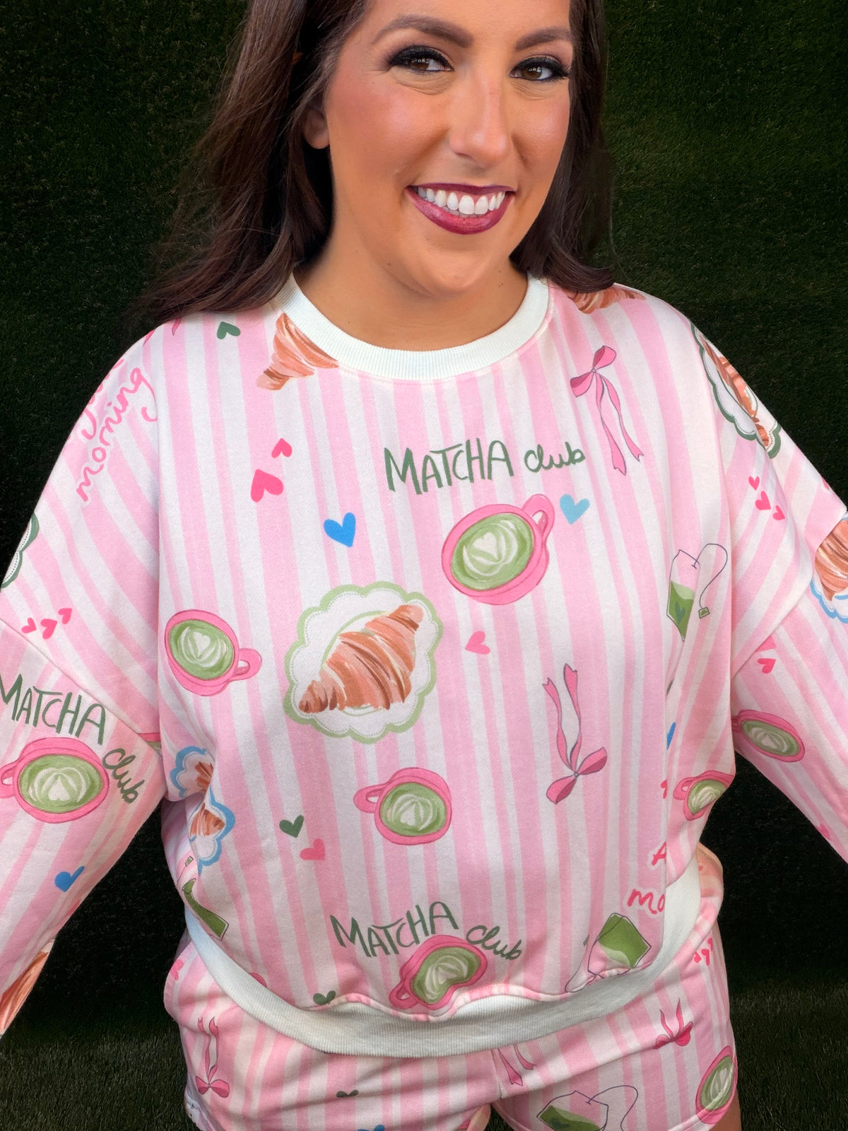 Matcha Me Striped Set - Pink