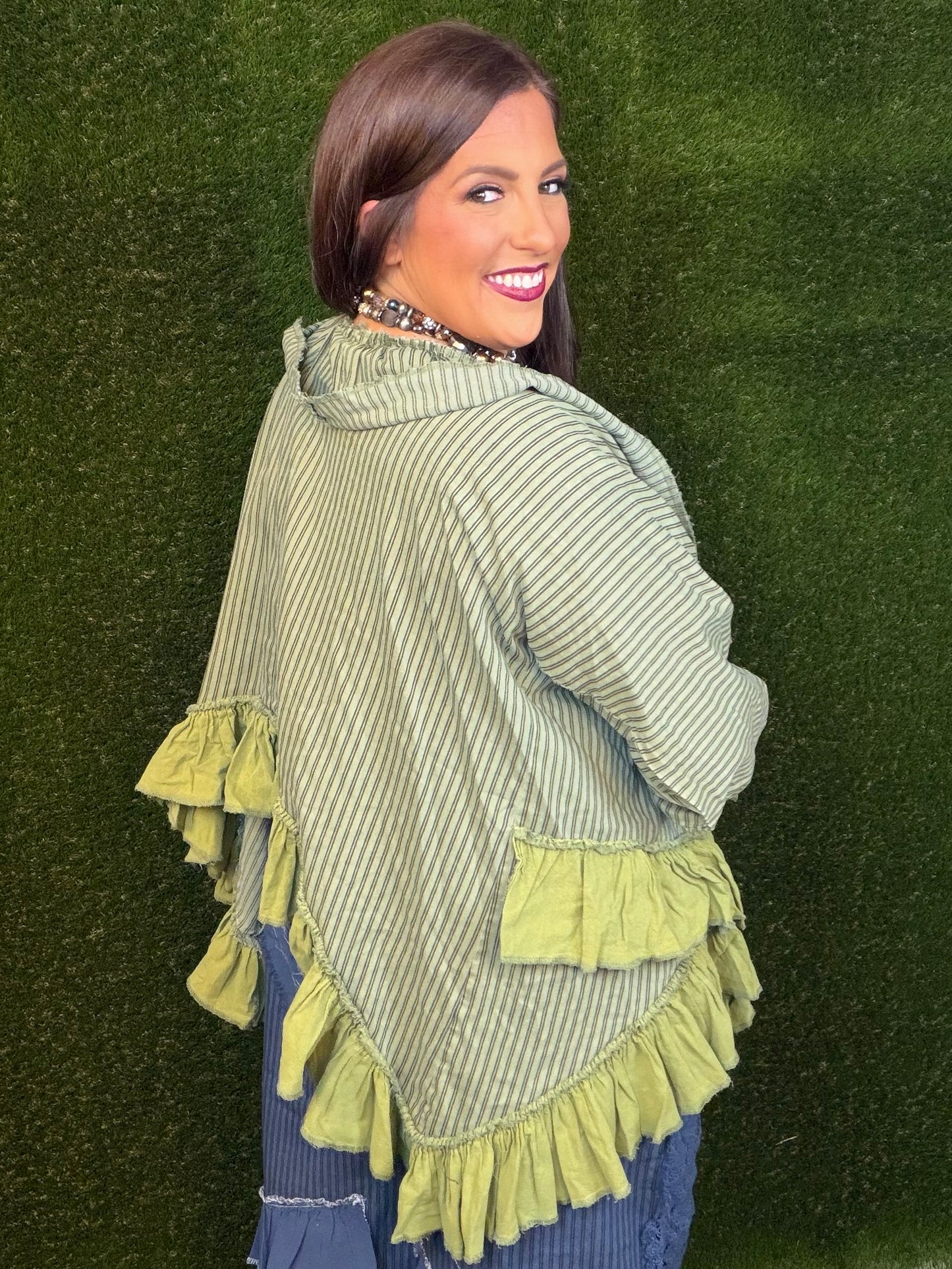 Stripe It Up Cardigan - Green