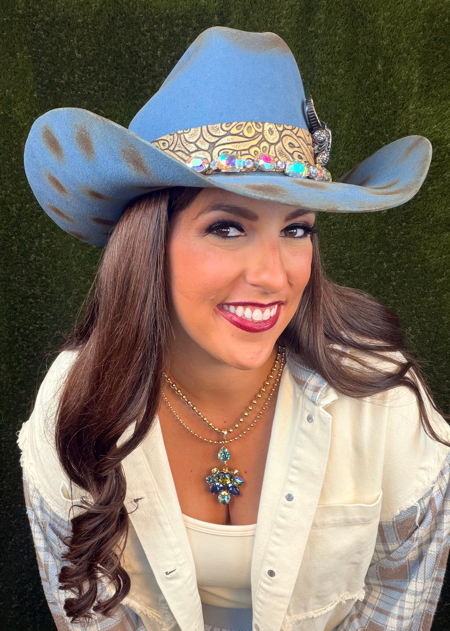 Rain Dance Slate Blue Cowboy Hat - Size Medium