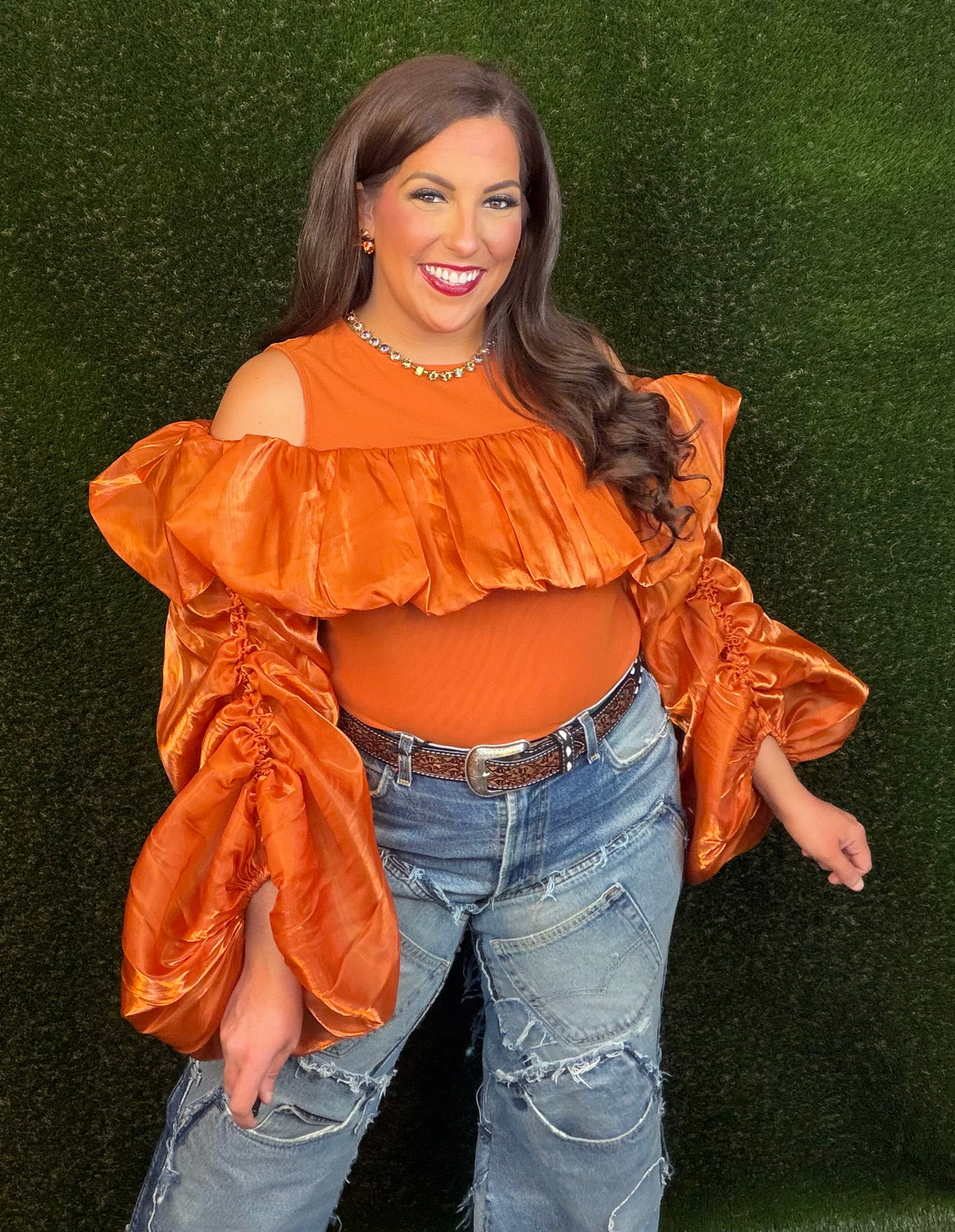 Siren Sunset Voluminous Top - Orange