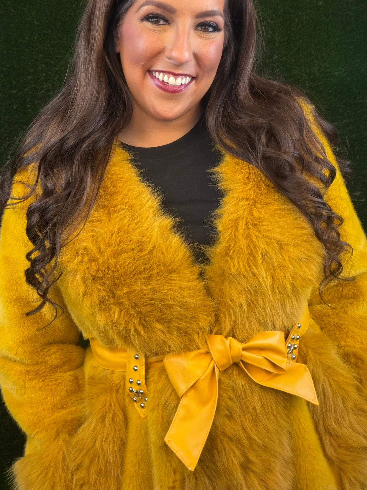 Bonnie and Clyde Fur Jacket - Mustard Gold
