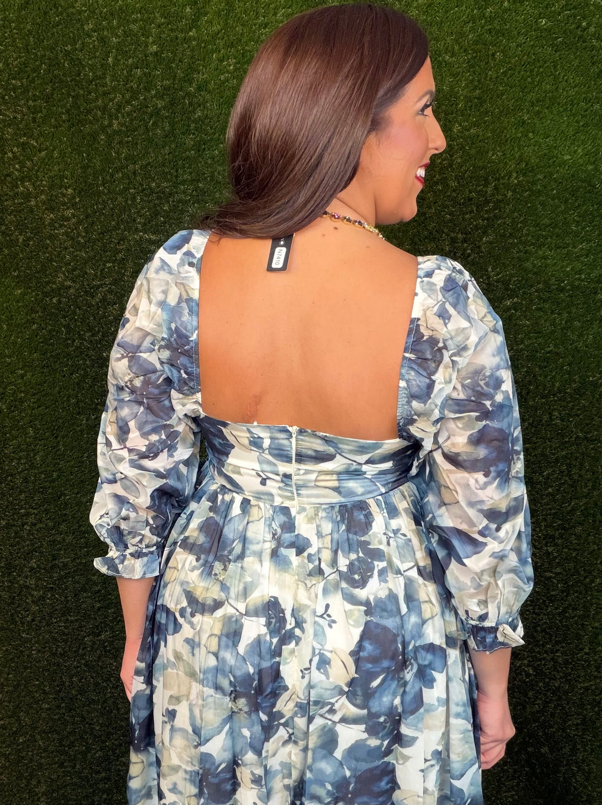 Watercolors Floral Maxi Dress - Navy/Cream Floral
