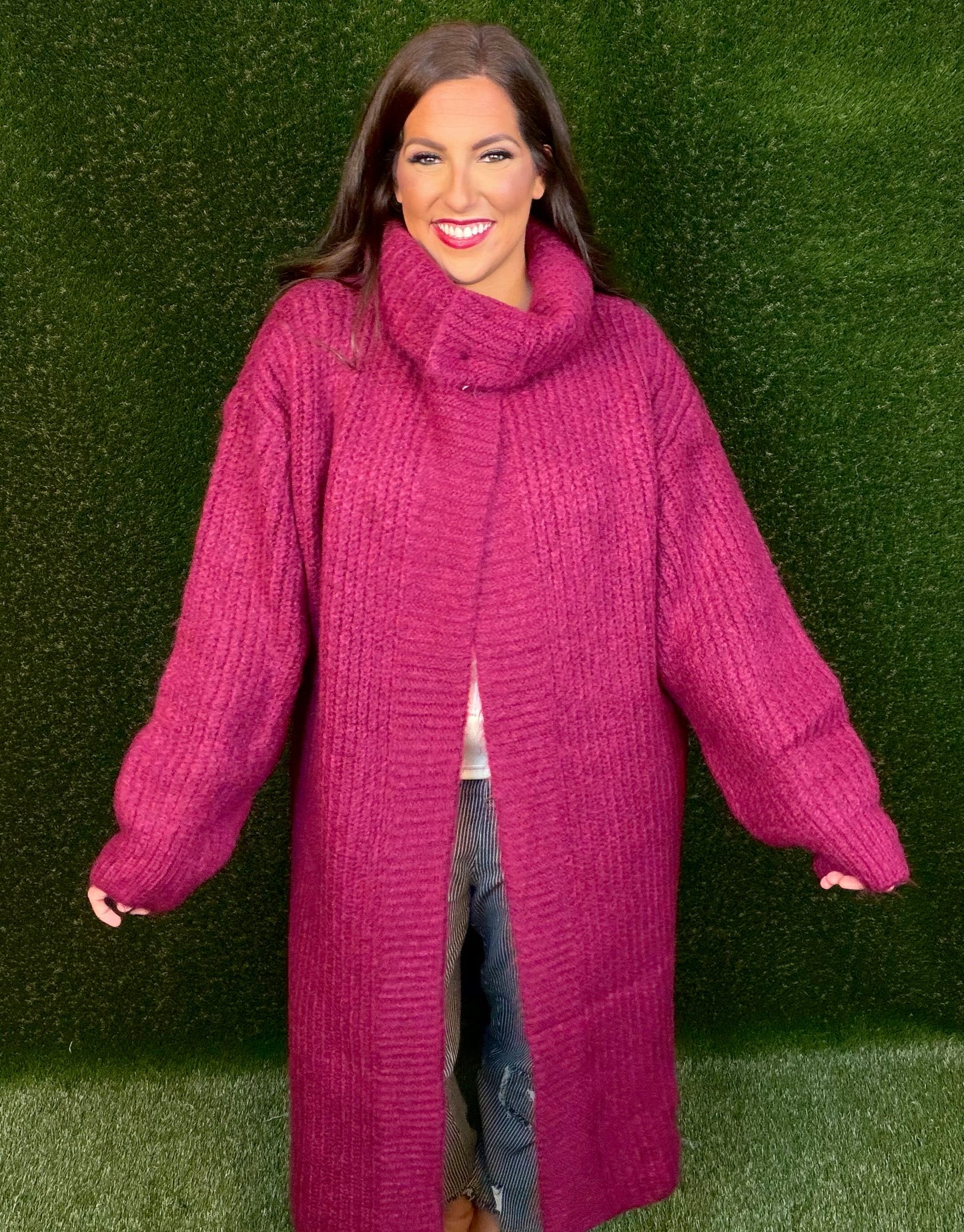 Keeping It Cozy Sweater - Raspberry