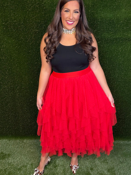The Home Team Tulle Skirt - Red