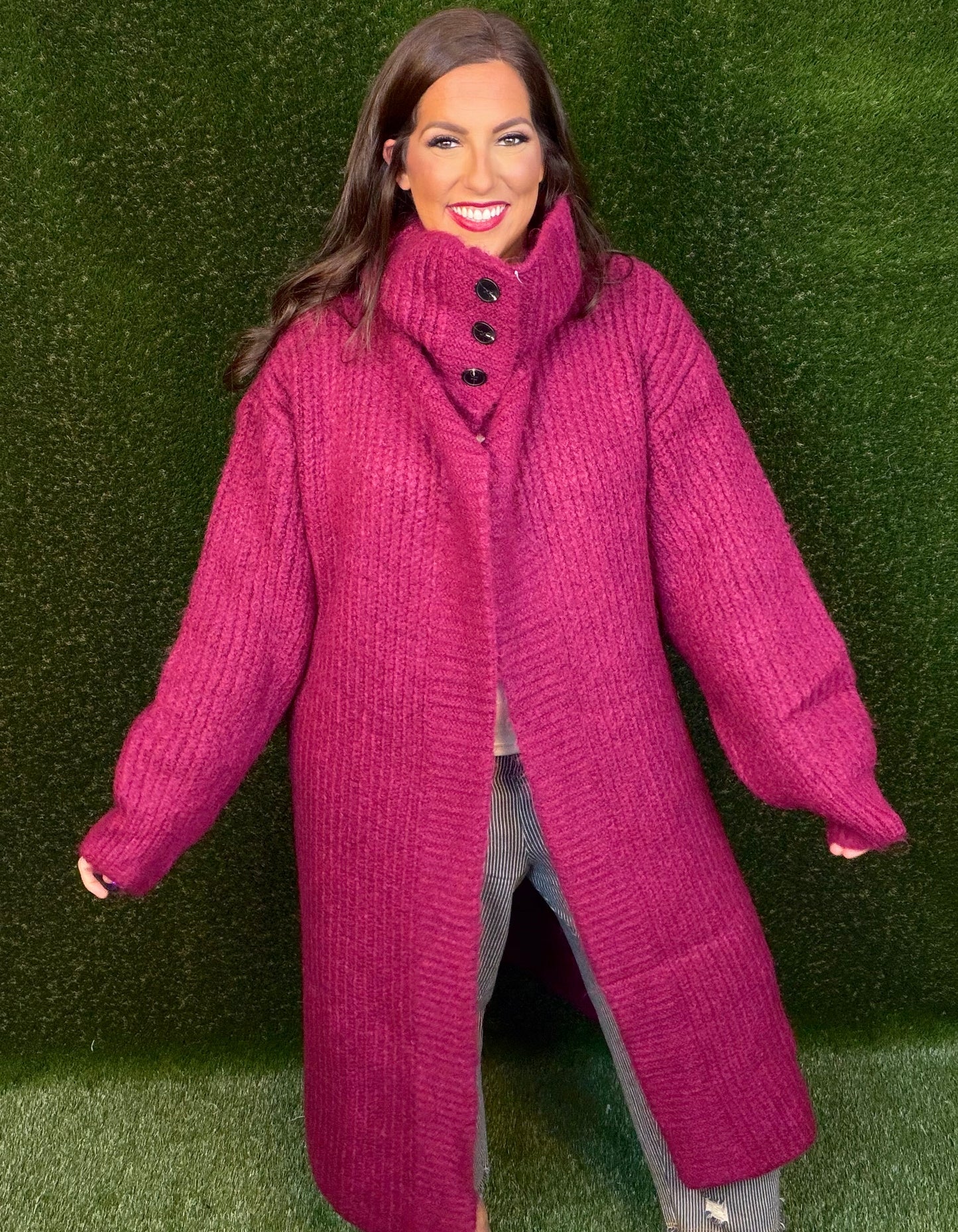 Keeping It Cozy Sweater - Raspberry