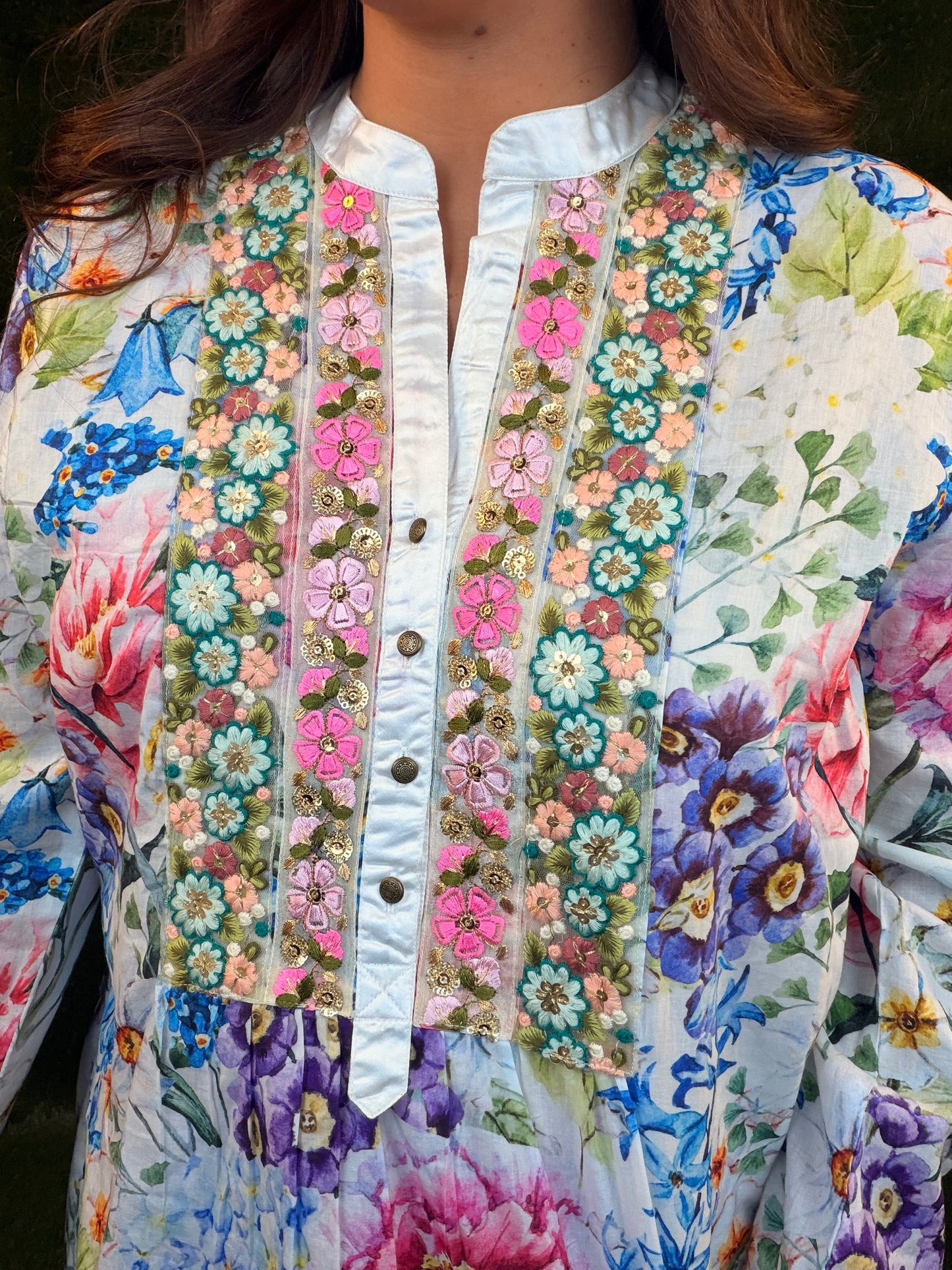 Ibiza Embroidered Blouse - Floral