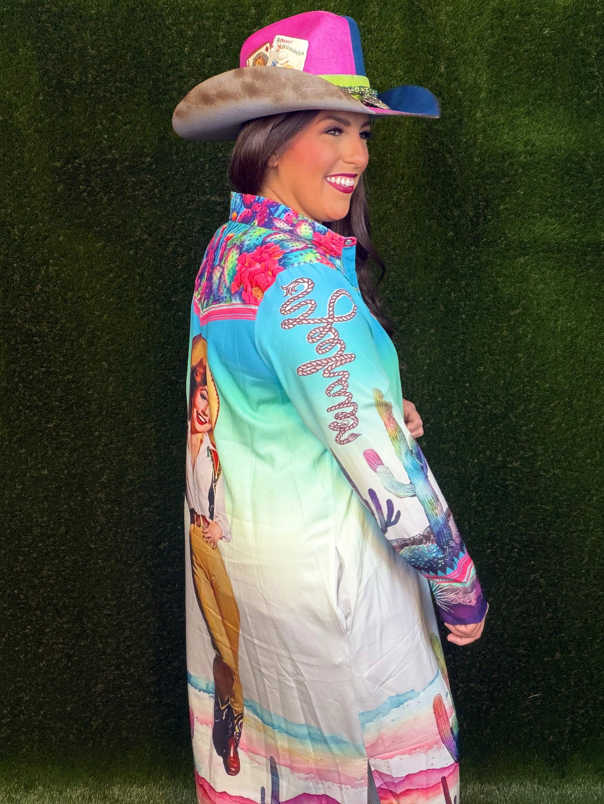 Yeehaw Colorful Cactus Cowgirl Duster