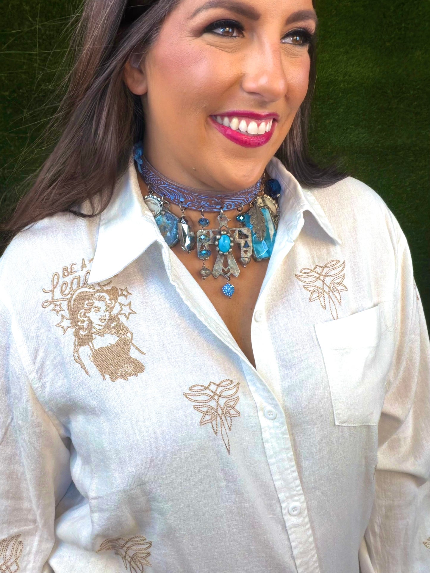 Cowgirl Linen Button-Up - White