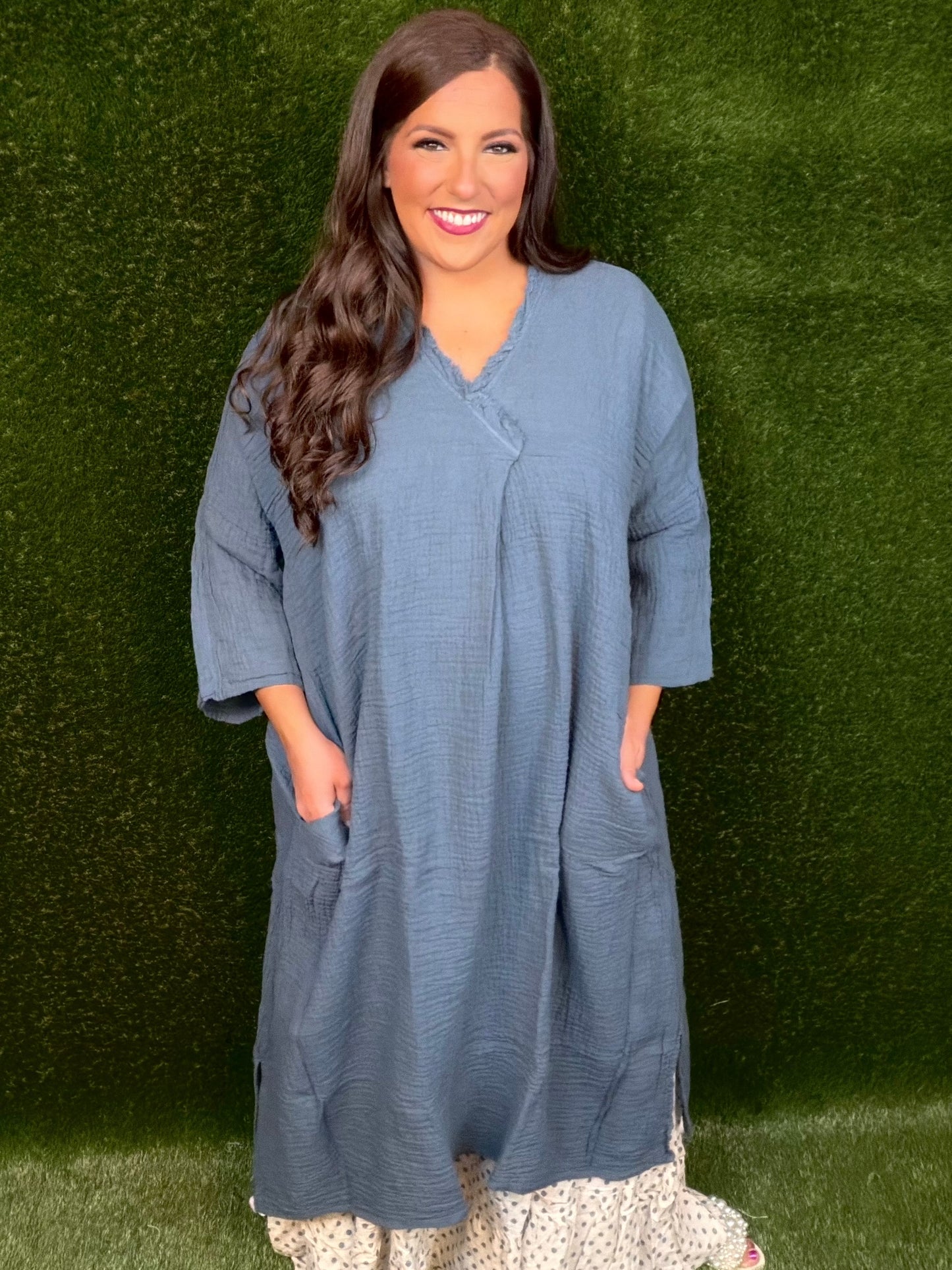 Misty Morning Dress - Slate Blue