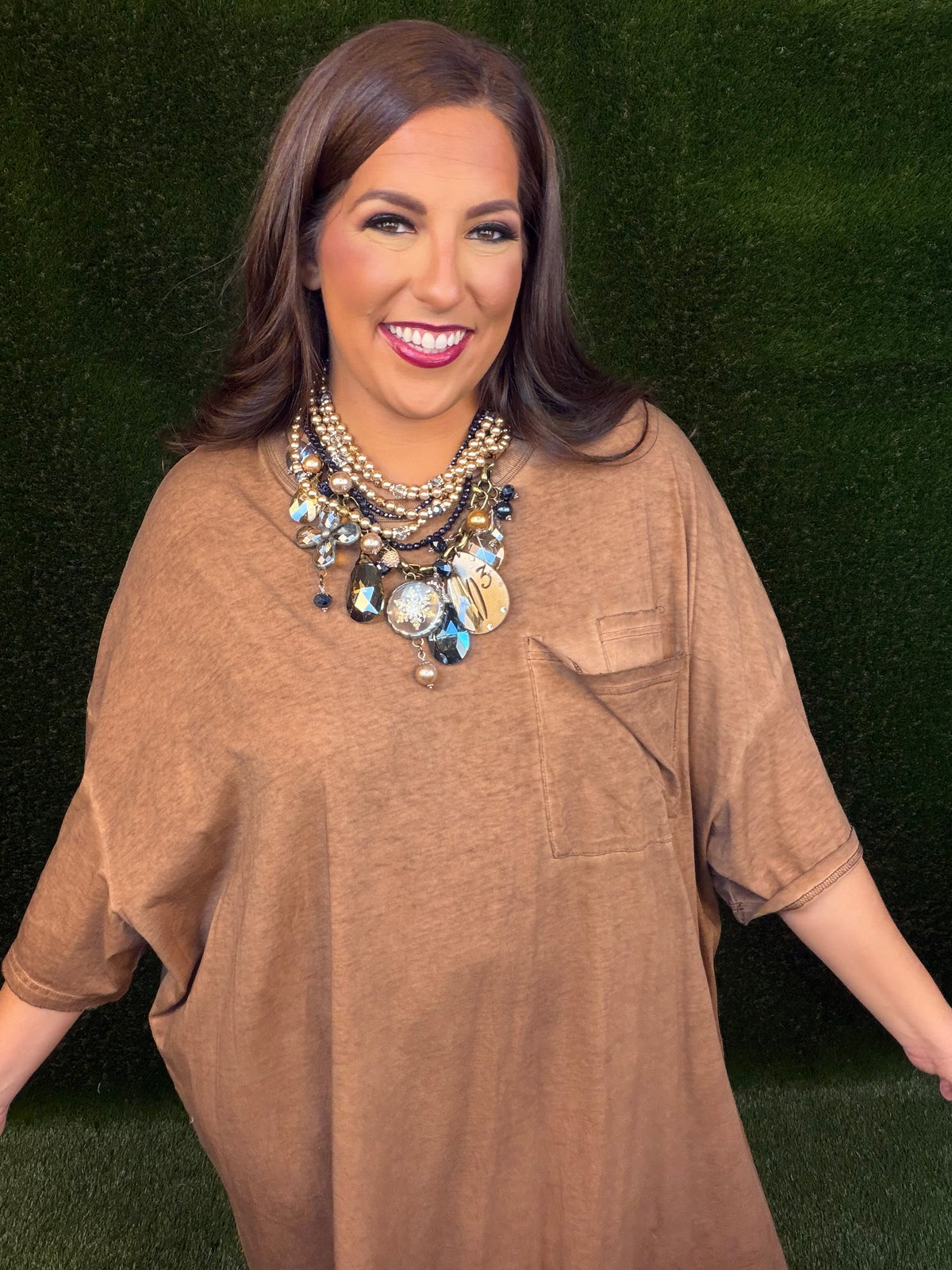 Cute Comfort Dress - Chocolate Brown