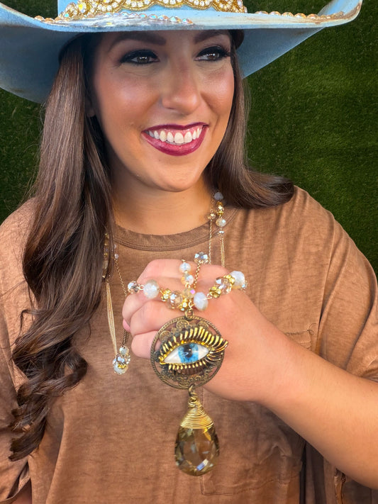 Eye See You Long Necklace