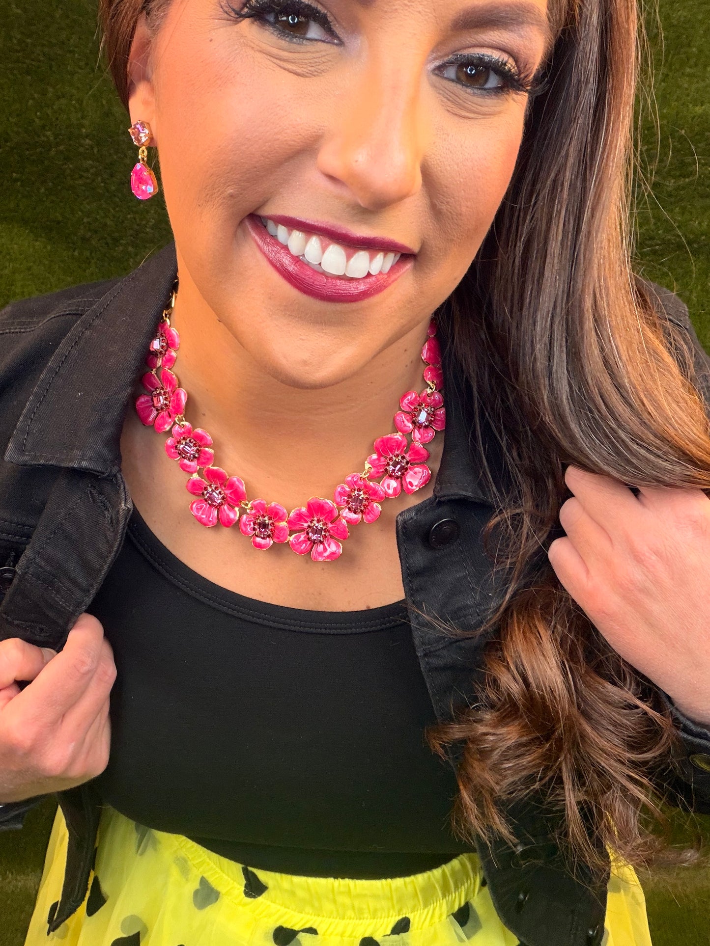 (Restocked) Flora Necklace - Pink Ruby