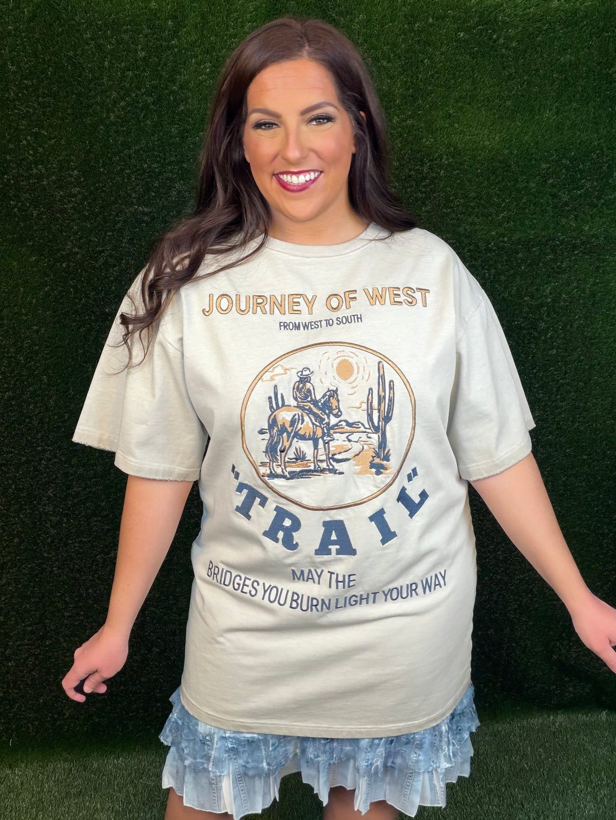 Journey Of West T-Shirt Dress - Taupe