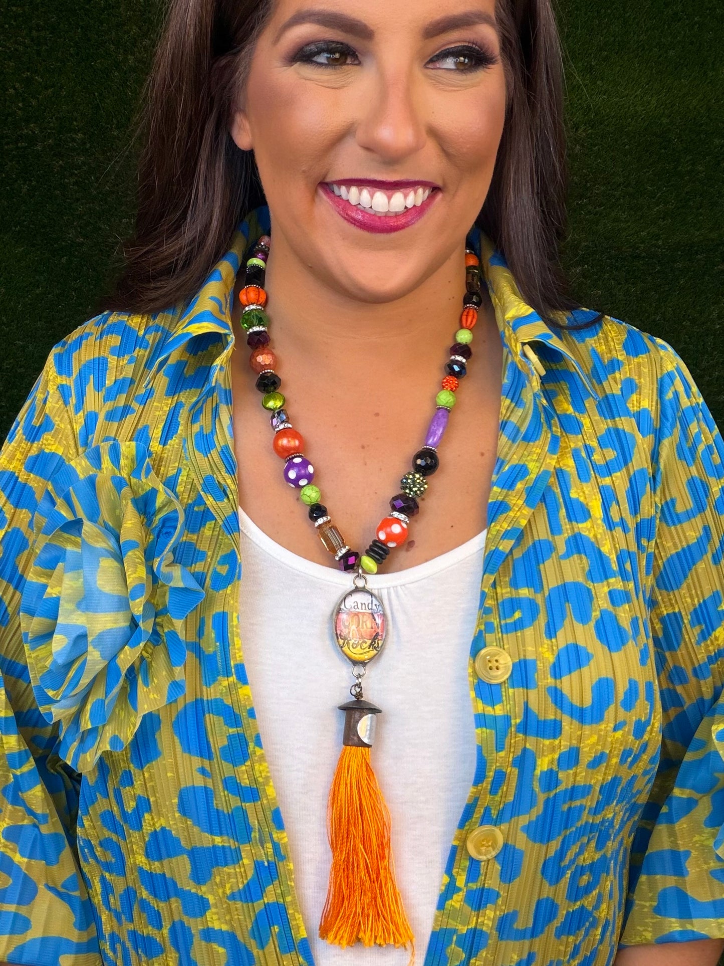 Candy Corn Rocks Necklace